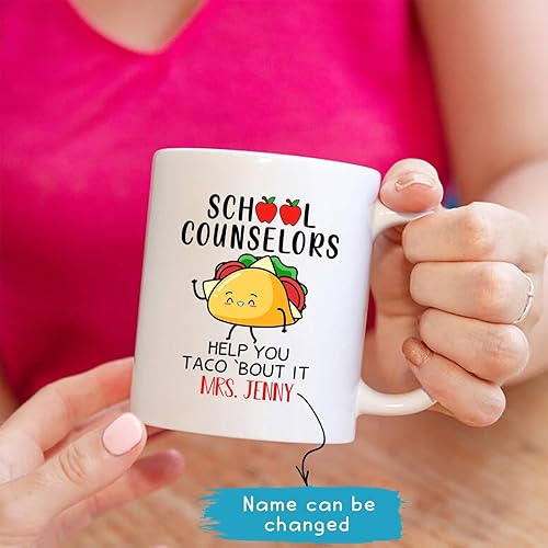 Miniatura 2 de School Counselors Help You Taco About It, taza de café personalizada con nombre para consejero escolar, taza de cerámica para consejero escolar,