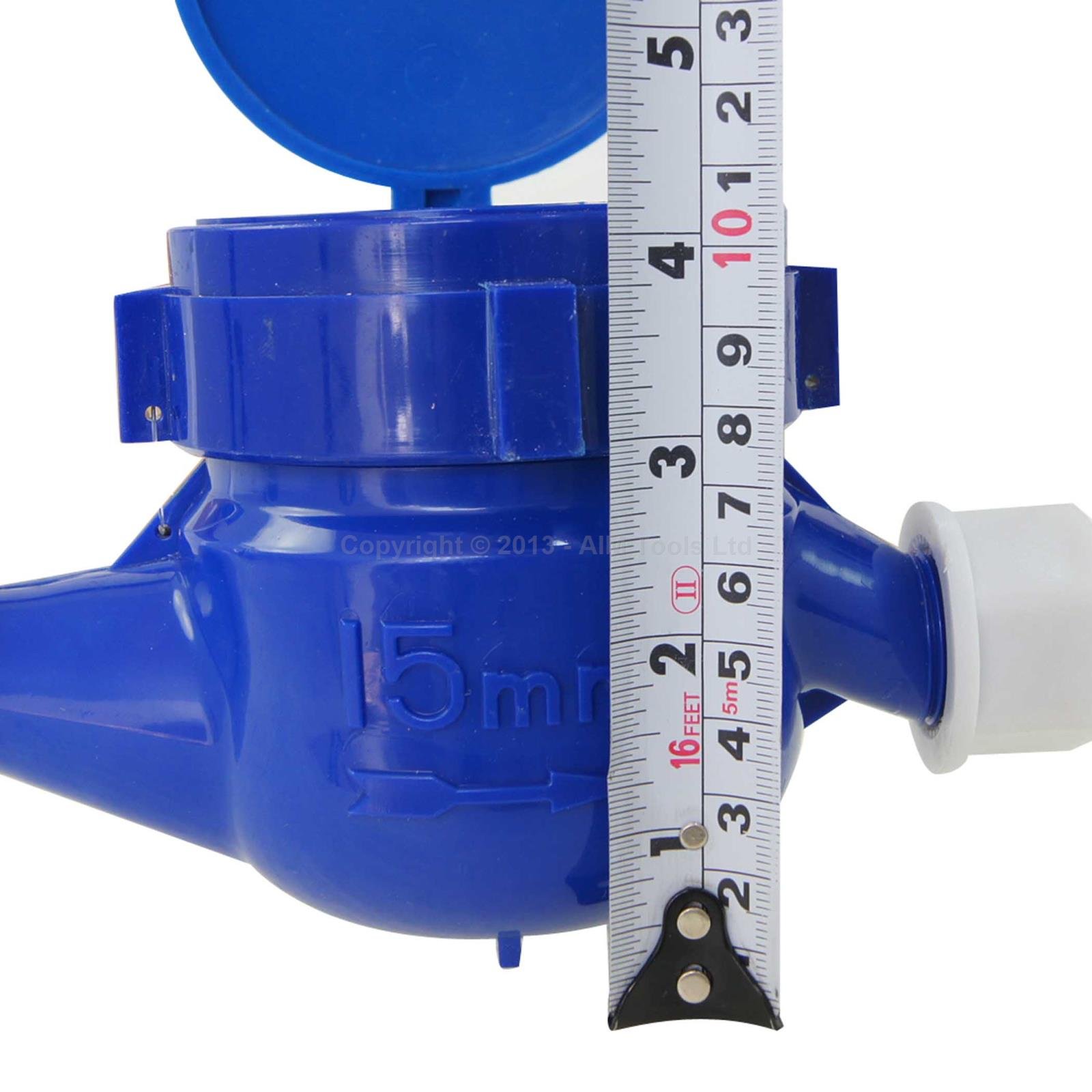 KATSU Contador de Agua Fría, Medidor de Flujo de Agua Doméstico de Jardín de Plástico ABS de 15 mm, Tipo Húmedo 15180515