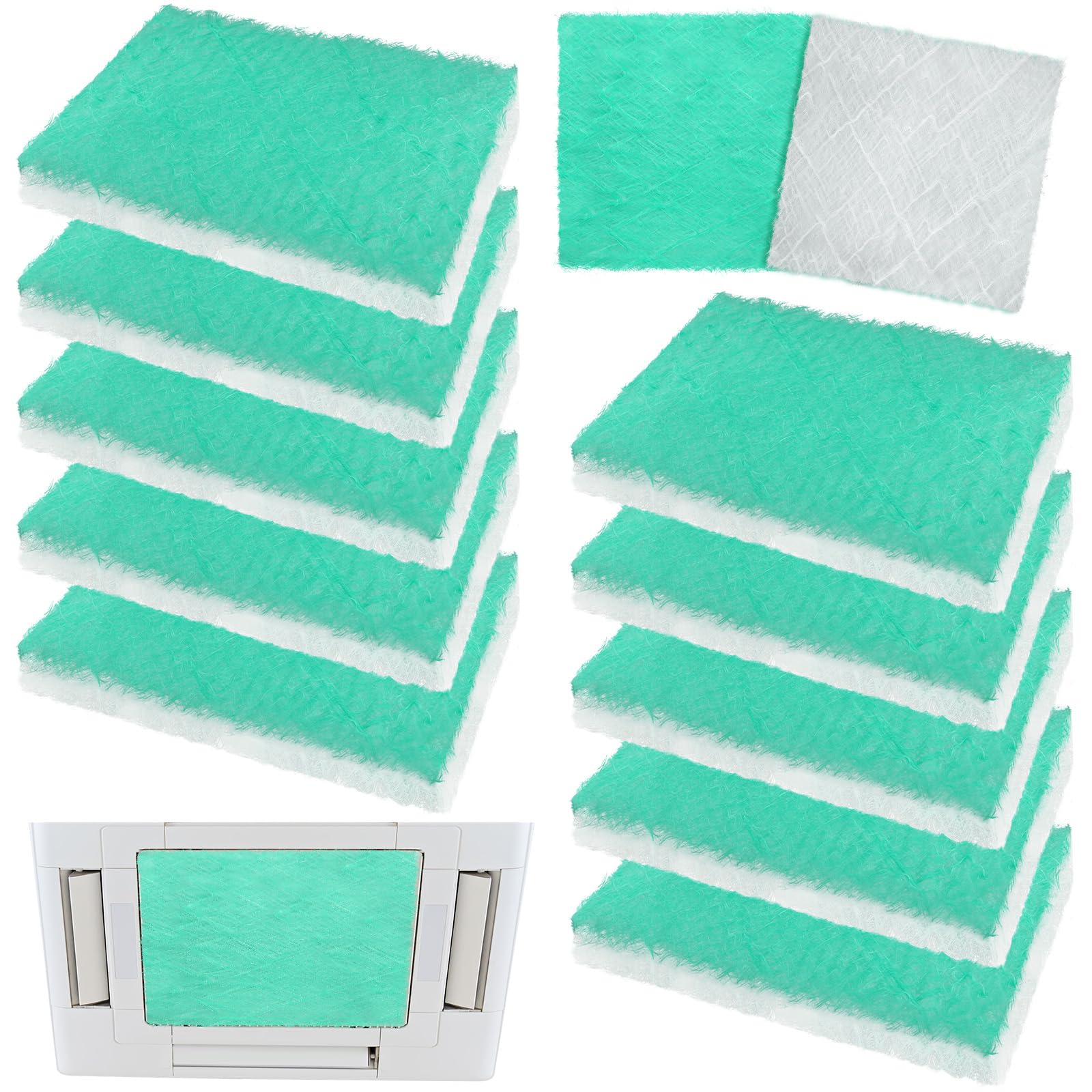 Motipuns Paquete de 50 filtros de escape para cabina de pintura, filtros de cabina de pintura en aerosol de fibra de vidrio, filtro de cabina de pulverización de aerógrafo resistente para cabina de