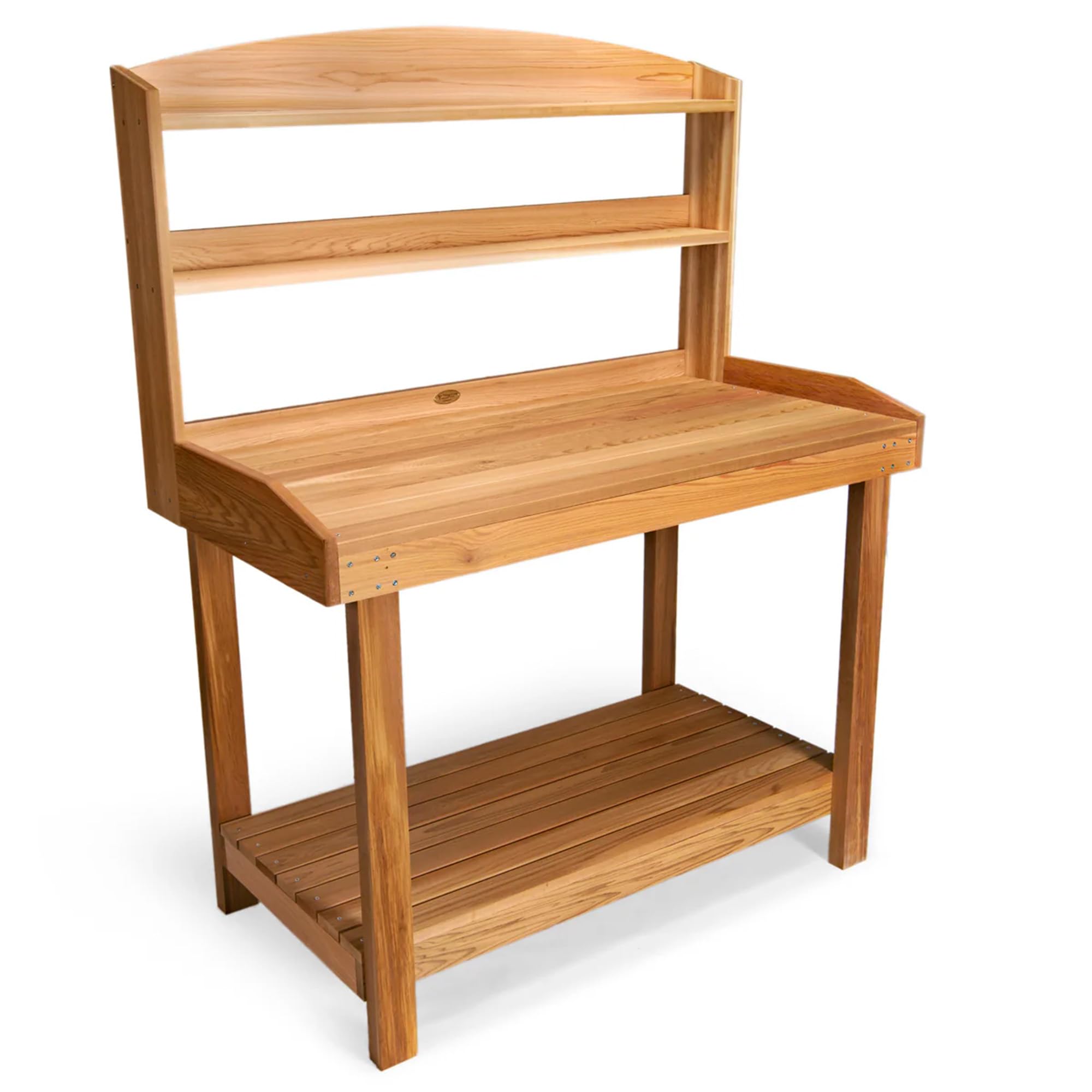 All Things Cedar Deluxe Potting Bench, Outdoor Garden Workstation Table, 24" D x 47.5" W x 61" H