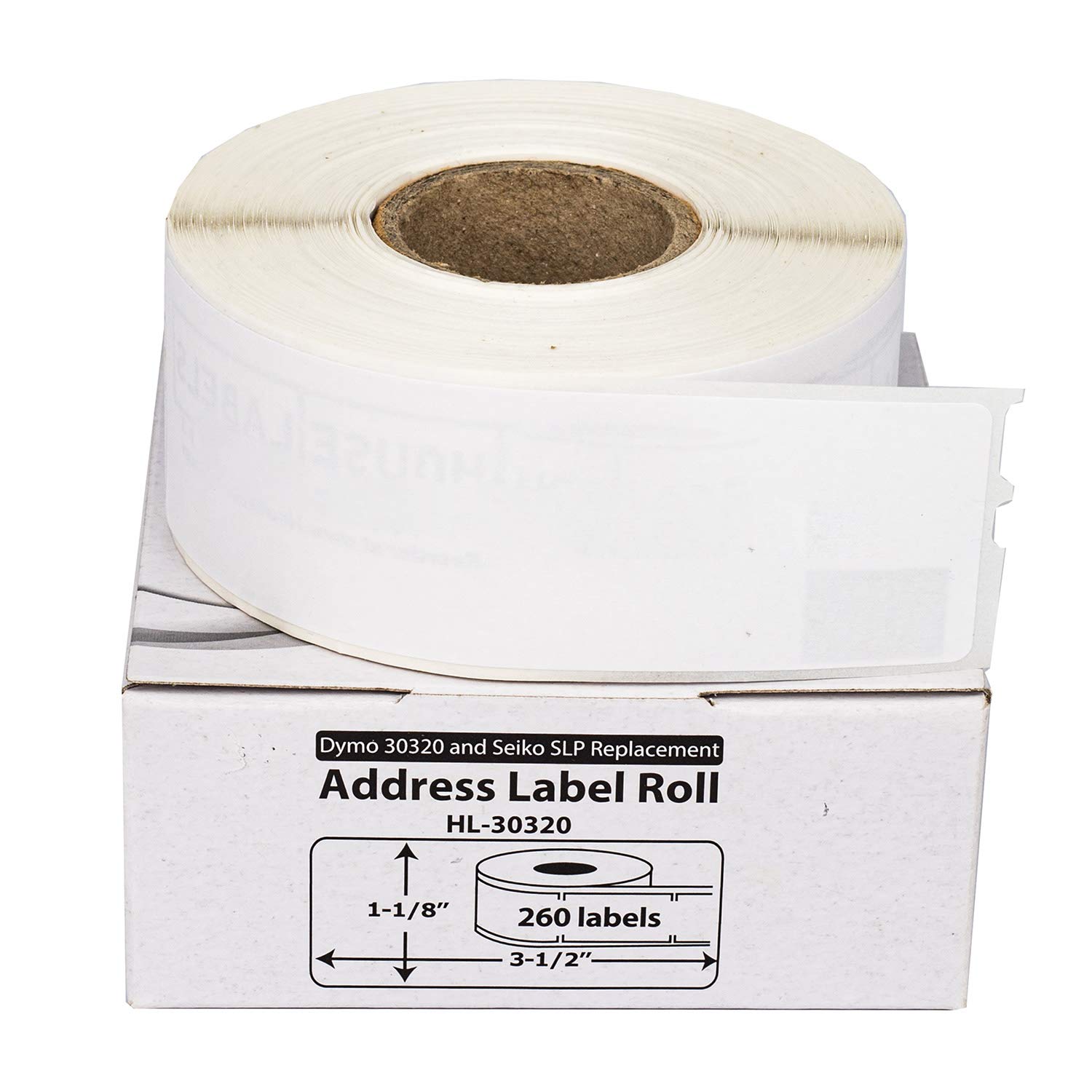 HOUSELABELS Compatible DYMO 30320 Address Labels (1-1/8" x 3-1/2"), Strong Permanent Adhesive, Compatible with DYMO LW 450, 4XL, Rollo & Zebra Desktop