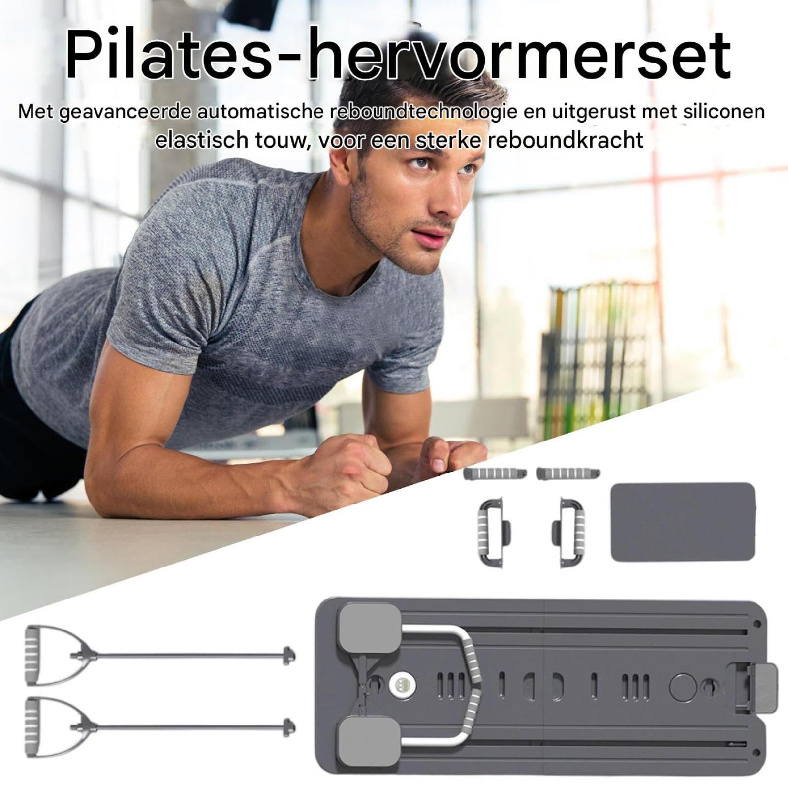 Set di tavole da pilates – Riformatore per l'allenamento addominale, attrezzatura pieghevole e portatile per il fitness, sistema di allenamento multi-funzione con fasce | Durable Home Exercise Machine