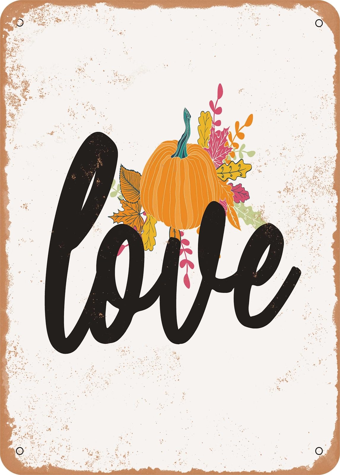Miaomansenstore Metal Sign - Love - 7 - Vintage Rusty Look Home Decor