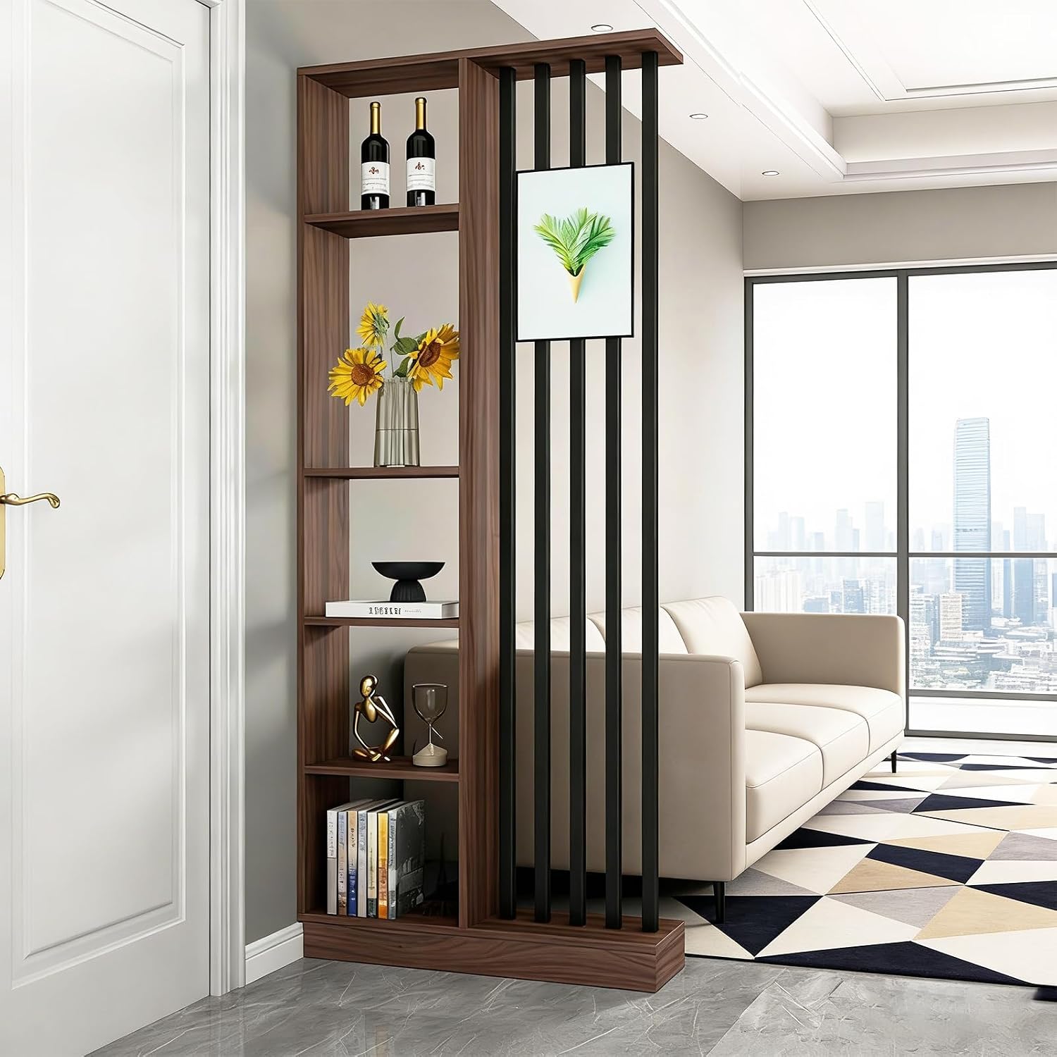 Amazon.com: Wall Room Divider with Storage Shelf Entrance Hall ...