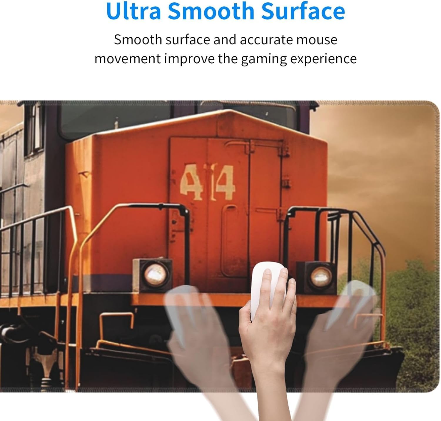 Large Gaming Mousepad with Non-Slip Rubber Base Extended Laptop Desk Pad 31.5x11.8inch Long Computer Keyboard MouseMat Freight Train Mousepad for Home Office Work