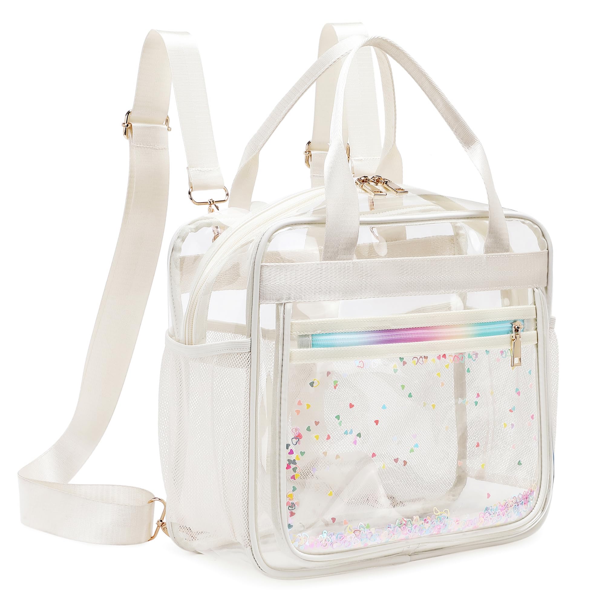 KIDNUOClear Backpack for Women Girls Transparent Kids Shoulder Handbag Elementary School Bag See Through Bag Large Daypack