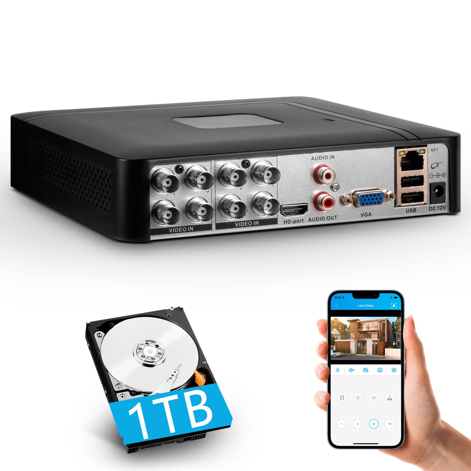 Fuers H.265+ 8-Channel Security DVR Recorder