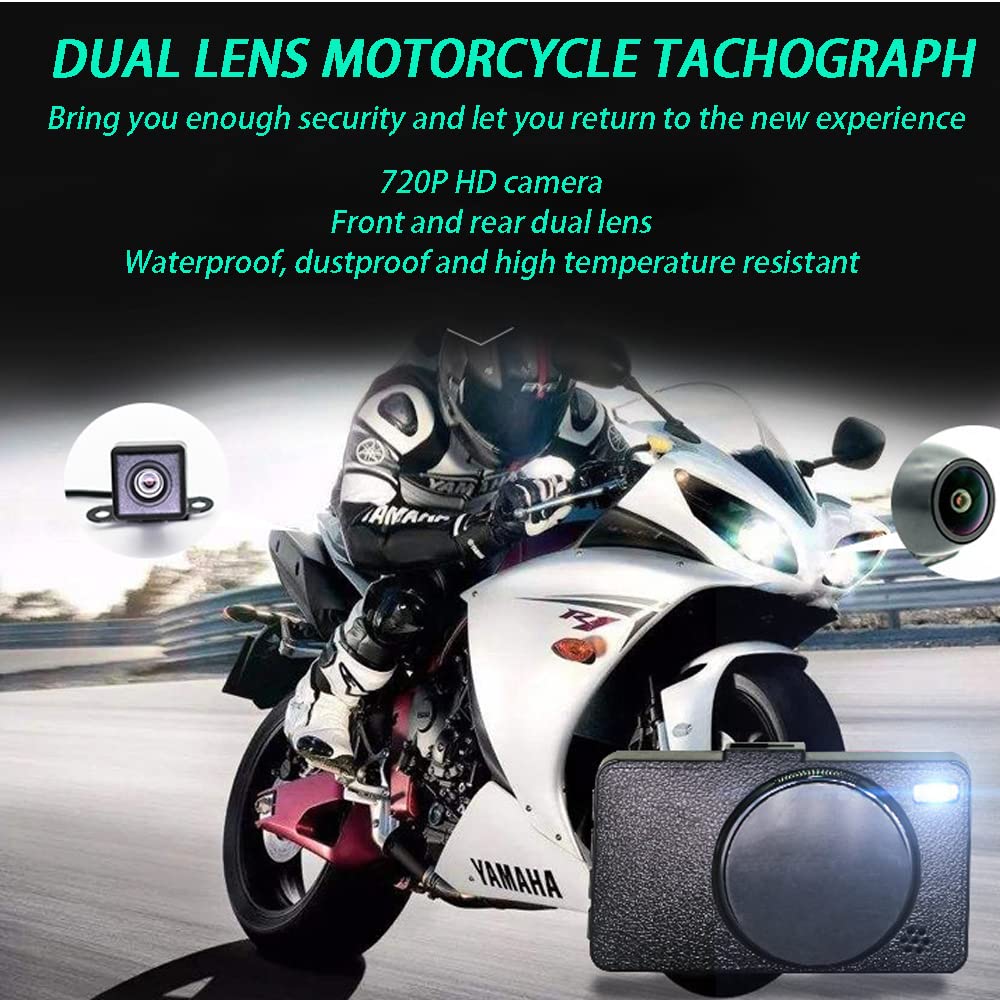 Cámara de video impermeable para motocicleta,cámara de video de acción de bicicleta de motocicleta grabadora de video DVR de 3 pulgadas pantalla de 1080P,para motocicleta/bicicleta