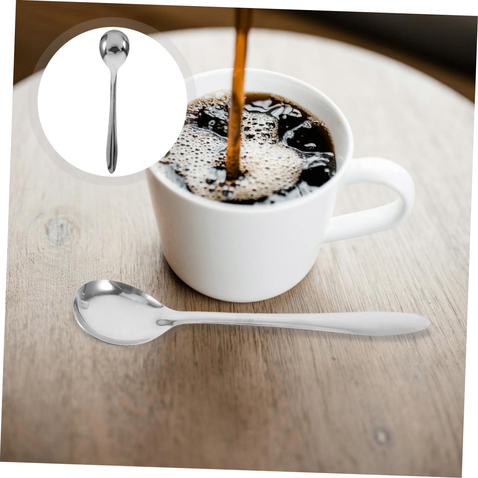VALICLUD 100pezzi Cucchiaio in Acciaio Inox per Mescolare Cucchiaini da Caffè Espresso Cucchiaino Piccolo Portatile Mini Cucchiaini da Tavola per Uso Domestico e Professionale