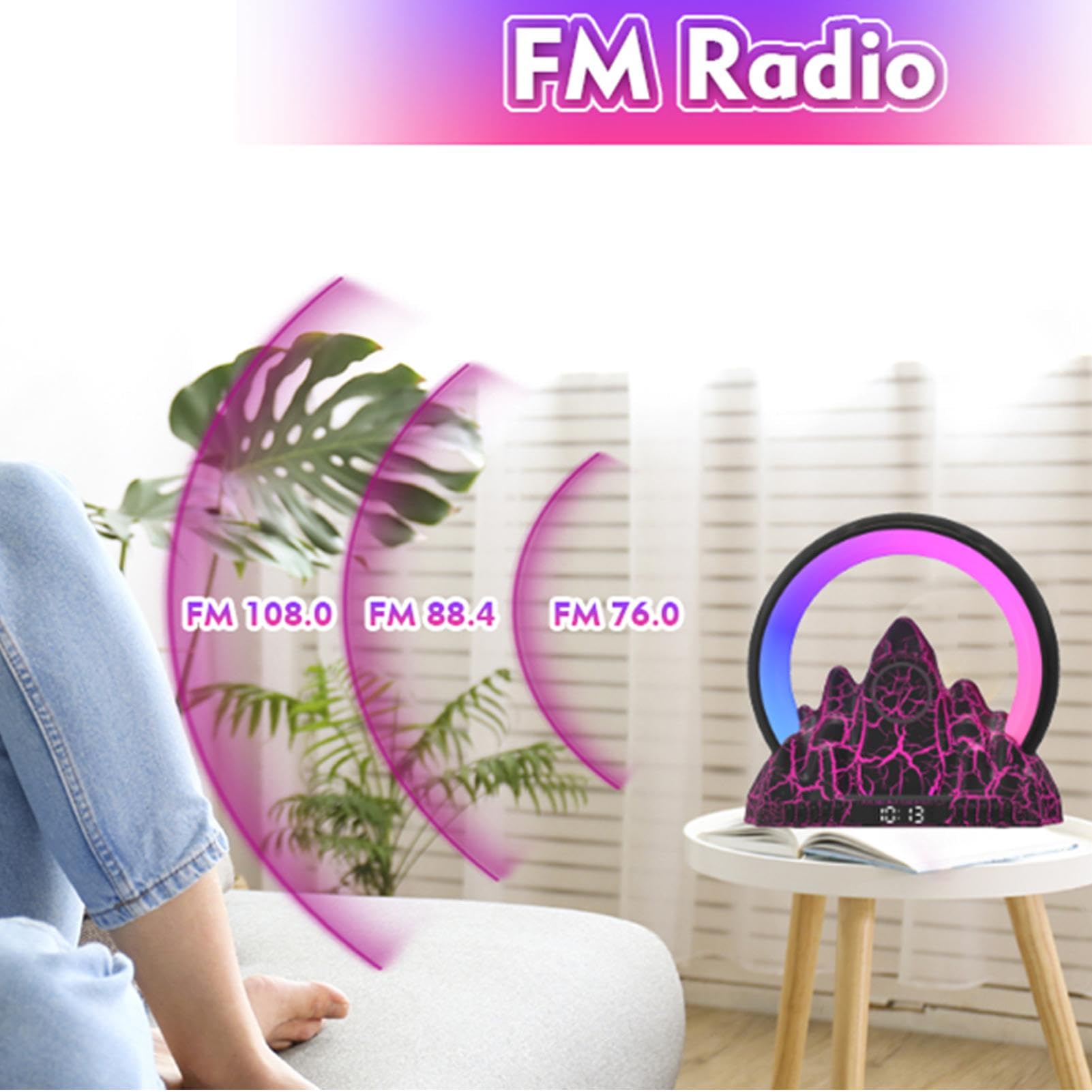 Lampada da tavolo con caricatore senza fili, lampada atmosferica con | ricarica wireless | 15 W lampada di ricarica wireless per comodino - illuminazione ambientale, luce notturna, sveglia portati