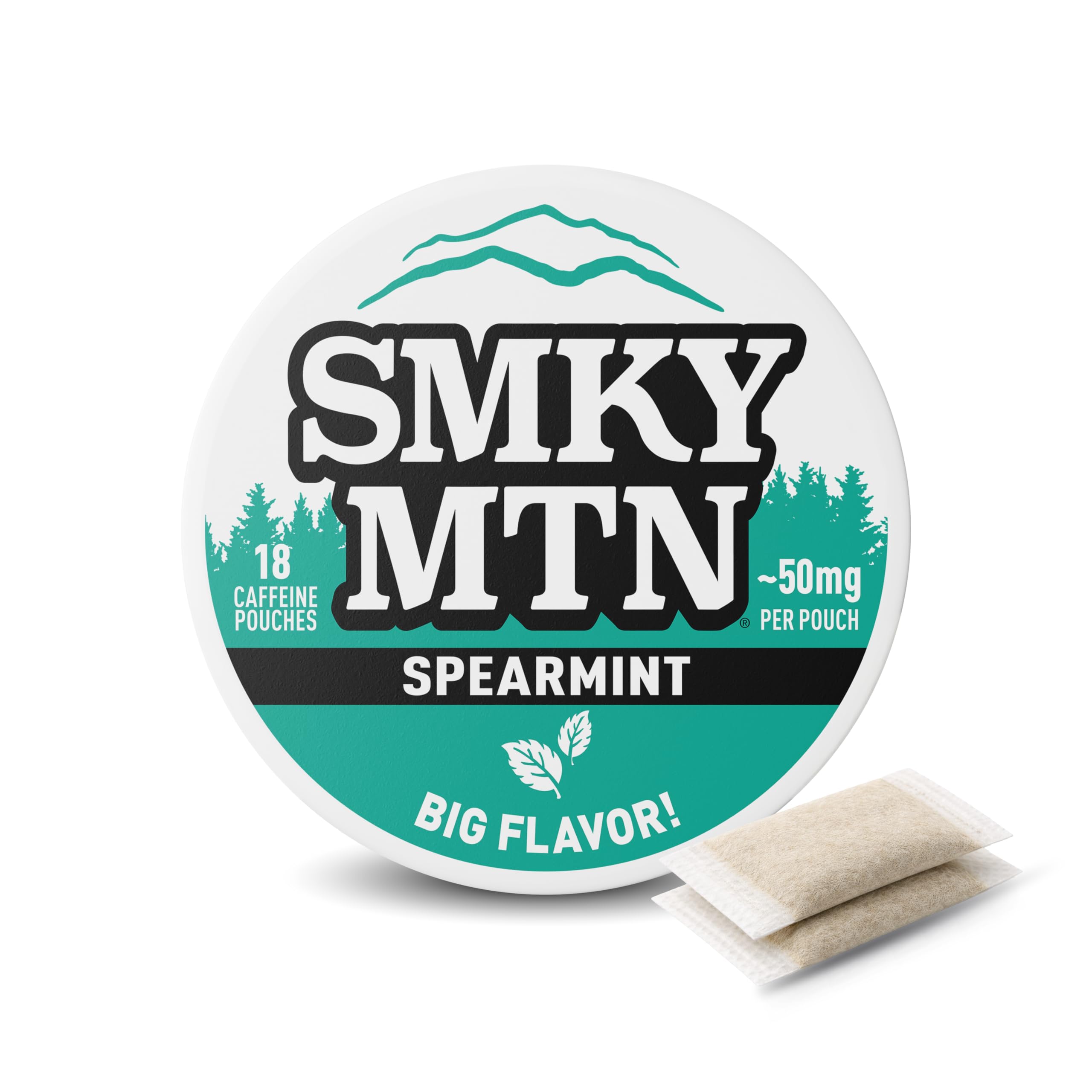 Amazon.com: Smokey Mountain Caffeinated Pouches - Spearmint - Tobacco Free  and Nicotine Free - 1 Can