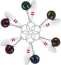 6 Pieces Mini Bowling Key Chain Small Gift Idea Fun Bowling Fan Gift Idea Original Decorations Party Gifts Bowling
