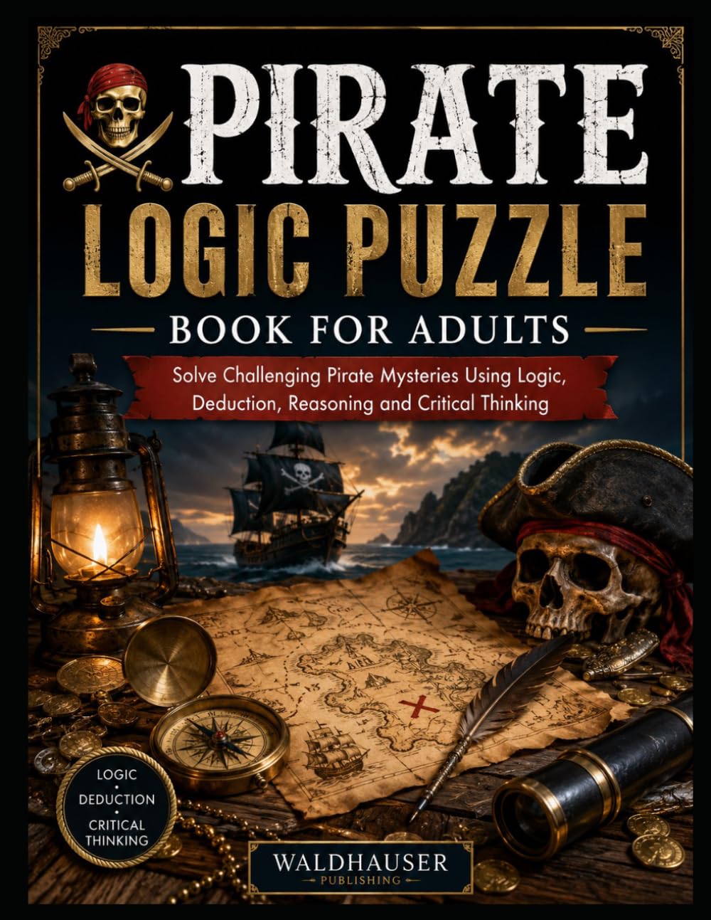 Pirate Logic Puzzle Book for Adults: Solve Challenging Pirate Mysteries Using Logic, Deduction, Reasoning and Critical Thinking