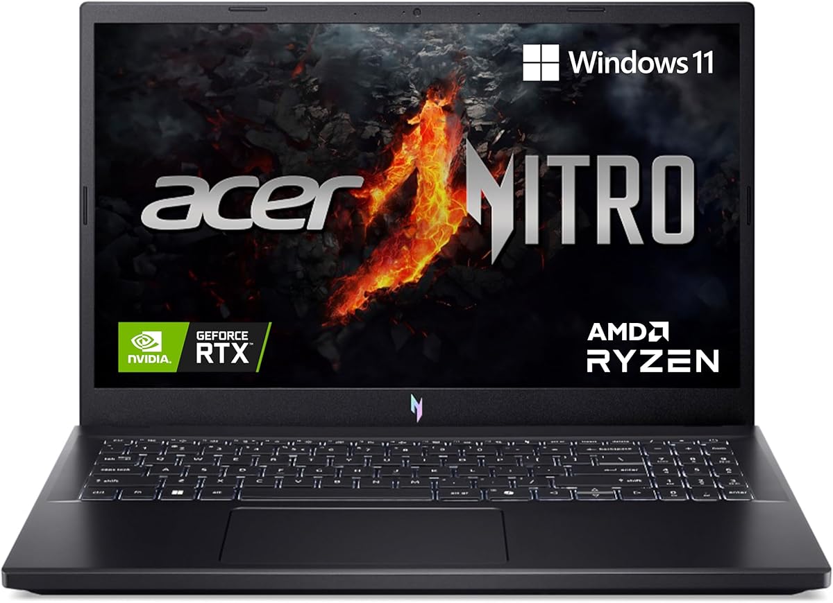 Acer Nitro V 15, AMD Ryzen 5 6600H Hexa-core Processor,NVIDIA GeForce RTX 4050-6GB GDDR6,16 GB, 512 GB, Full HD IPS, 15.6"/39.62 cm, 165 Hz, Win 11 Home,Obsidian Black, 2.1 kg, ANV15-41,Gaming Laptop
