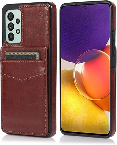 Miniatura 1 de ZZXX Funda para Samsung Galaxy A53 5G, de doble capa, ligera, de piel de primera calidad, con ranuras para tarjetas, función atril, funda protectora