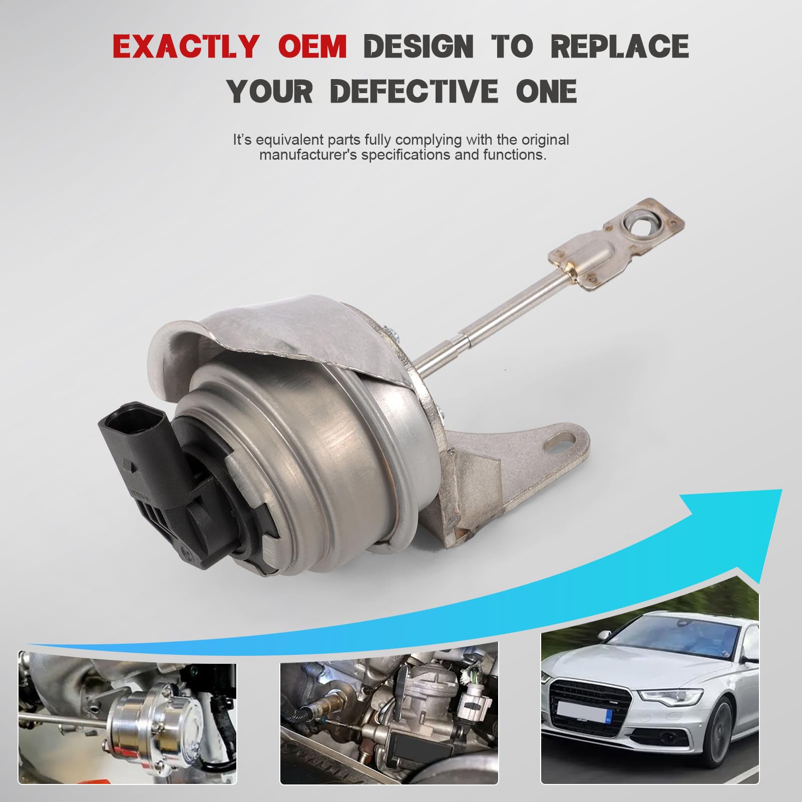 KASturbo - Actuador de turbocompresor para Passat CC Golf VI Caddy, Seat Alhambra Altea Leon, A3 Q3 TT 2.0 TDI Turbocompresor Actuador de repuesto 03L253010F