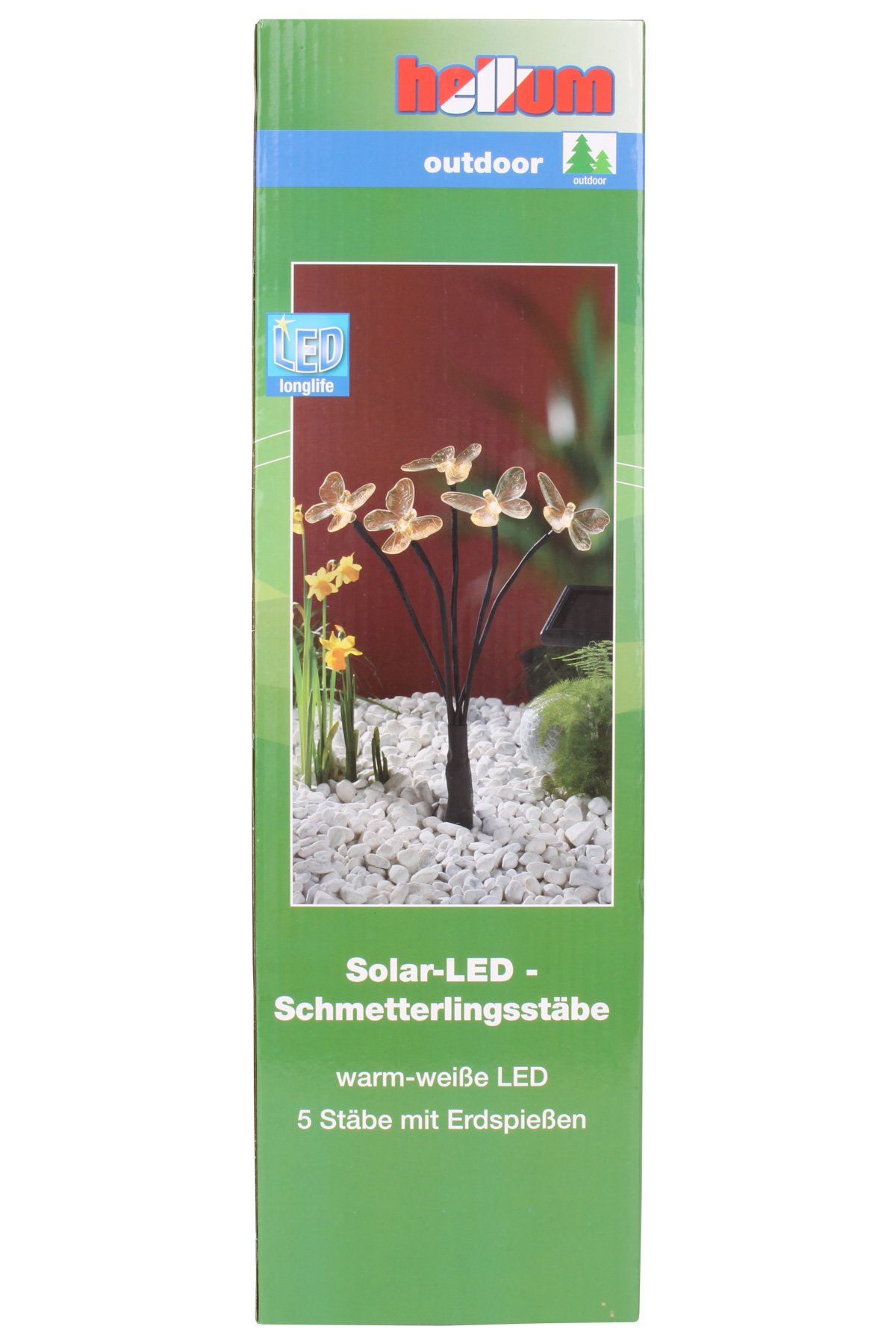 hellum Schmetterling solar, Solarlichter für außen mit 5 warmweiße LED, solar Schmetterlinge Erdspiess, Solarlampen für außen Garten, LED Lampe mit Gartenstäben 350142