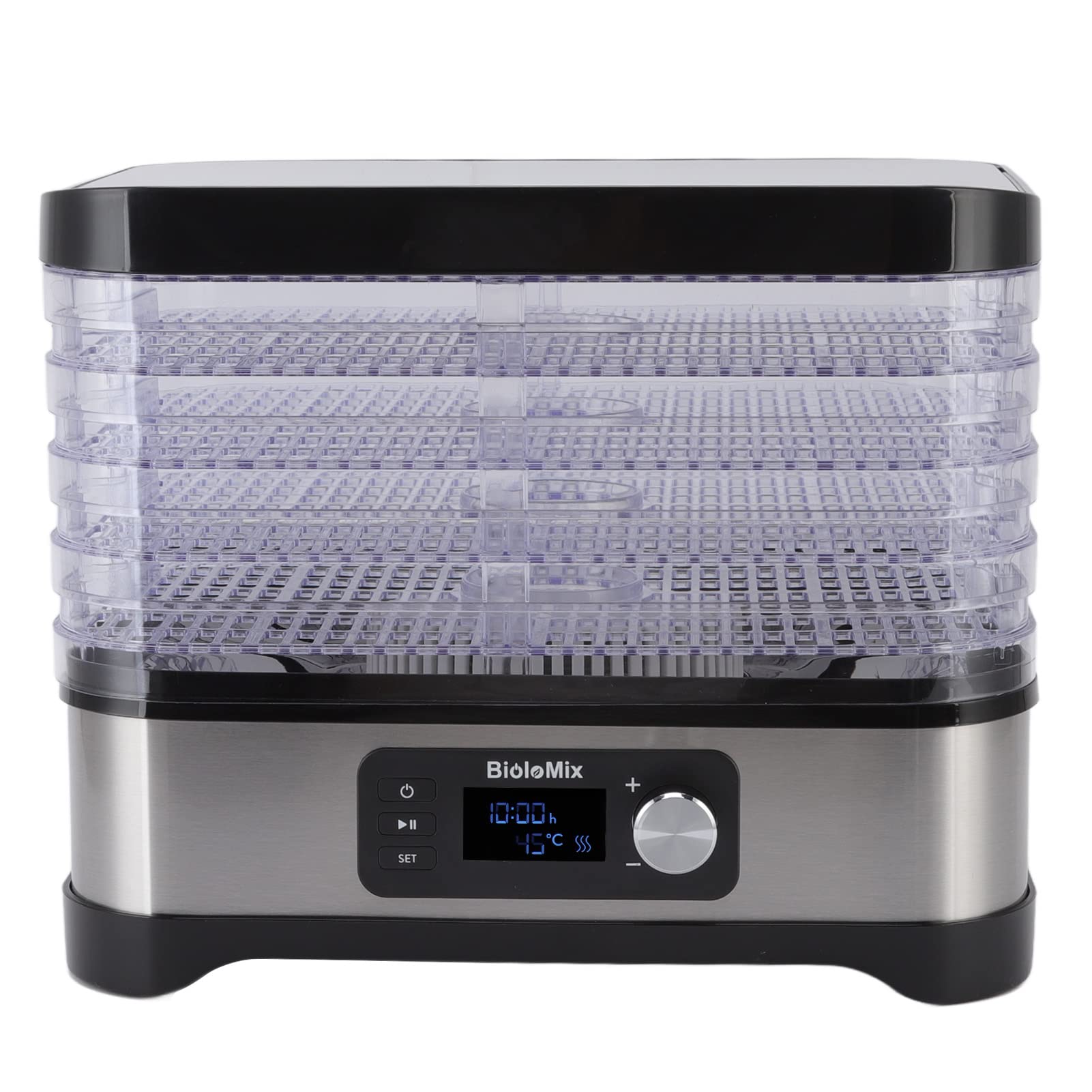 5 Trays Food Dehydrator Adjustable Timer and Temperature Control Food Drying Machine with Digital Display EU Plug 220V-image-16