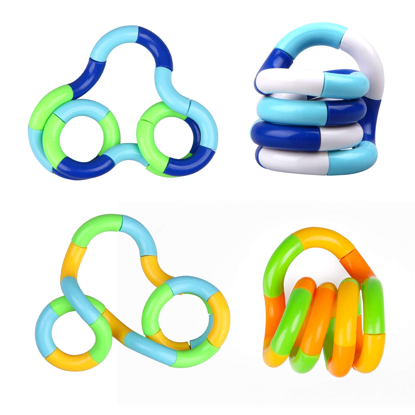 ZEIZRWK Tangles Fidget Toys, Fidget Toys, 4PCS Sensory Toys, Tangles Fidget, Tangles Relax Therapy Anxiety Stress Relief Items Therapy Toy, Decompression Toys, Fidget to Focus (Multi-Color)