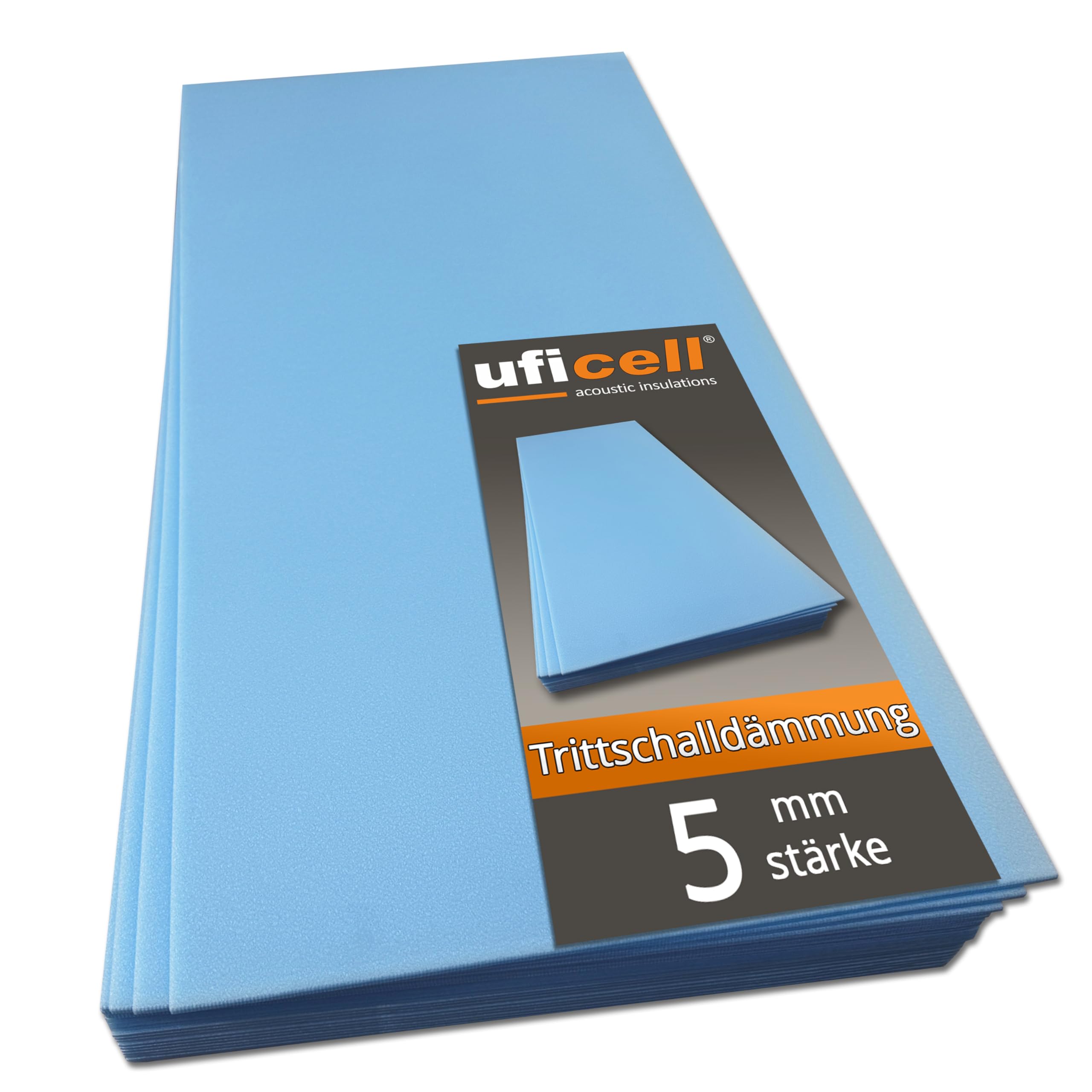 20 m² uficell® SOFT-Step Aislamiento acústico de impacto para suelos laminados y parquet - 5 mm de espesor - Adecuado como aislamiento térmico (se compra 2 paquetes de 10 m² = 20 m²)