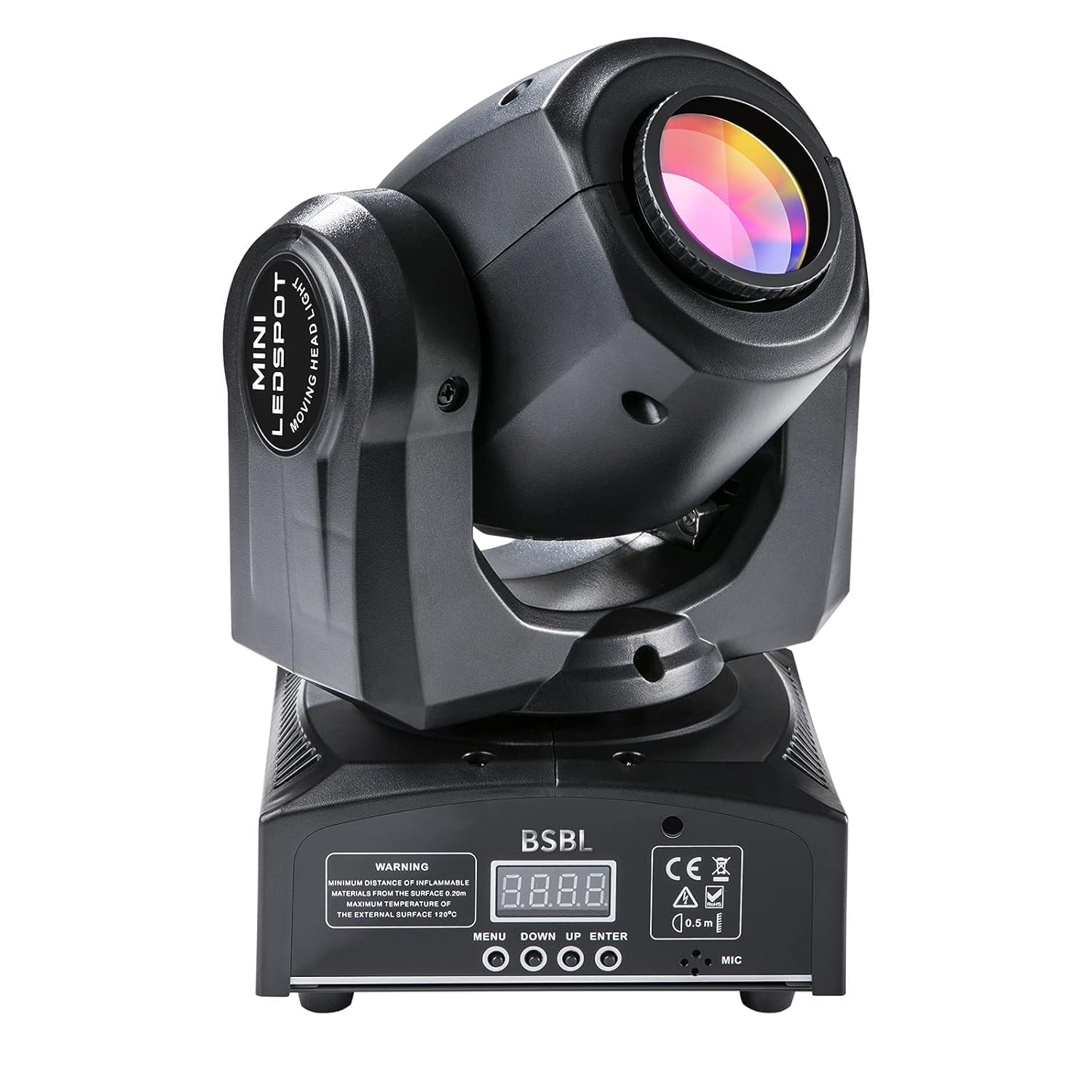 Led Moving Corded Electric Head Light 30W Dj Lights Stage Lighting with 8 GOBO 15 Color by DMX and Sound Activated Control Spotlight for Disco Party Wedding Church Live Show Ktv Club.., Black-image-2