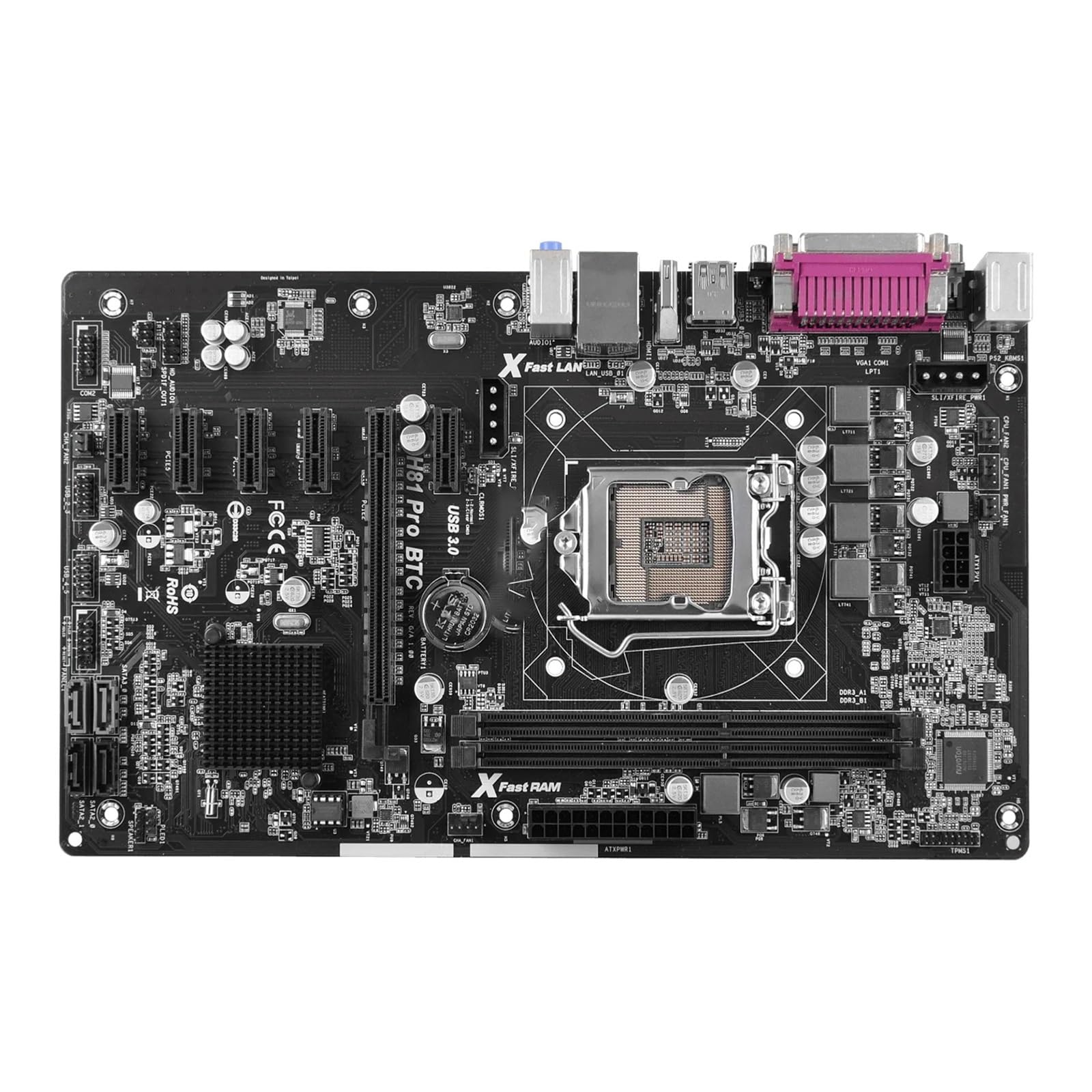 Scheda madre Placa base Fit For ASRock H81 Pro BTC Intel H81 LGA 1150 DDR3 16GB 5 PCIe 2,0x1 ATX compatible con i7-4770 i5-4670 i3-4170 i3-4330 cpu