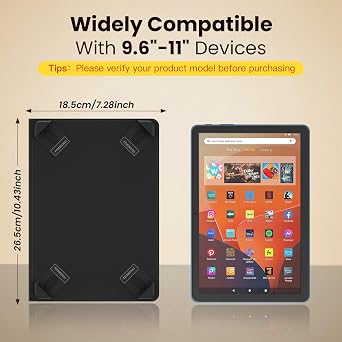 MoKo for Universal 10.1 inch Android Tablet Case with Pen Holder, Black