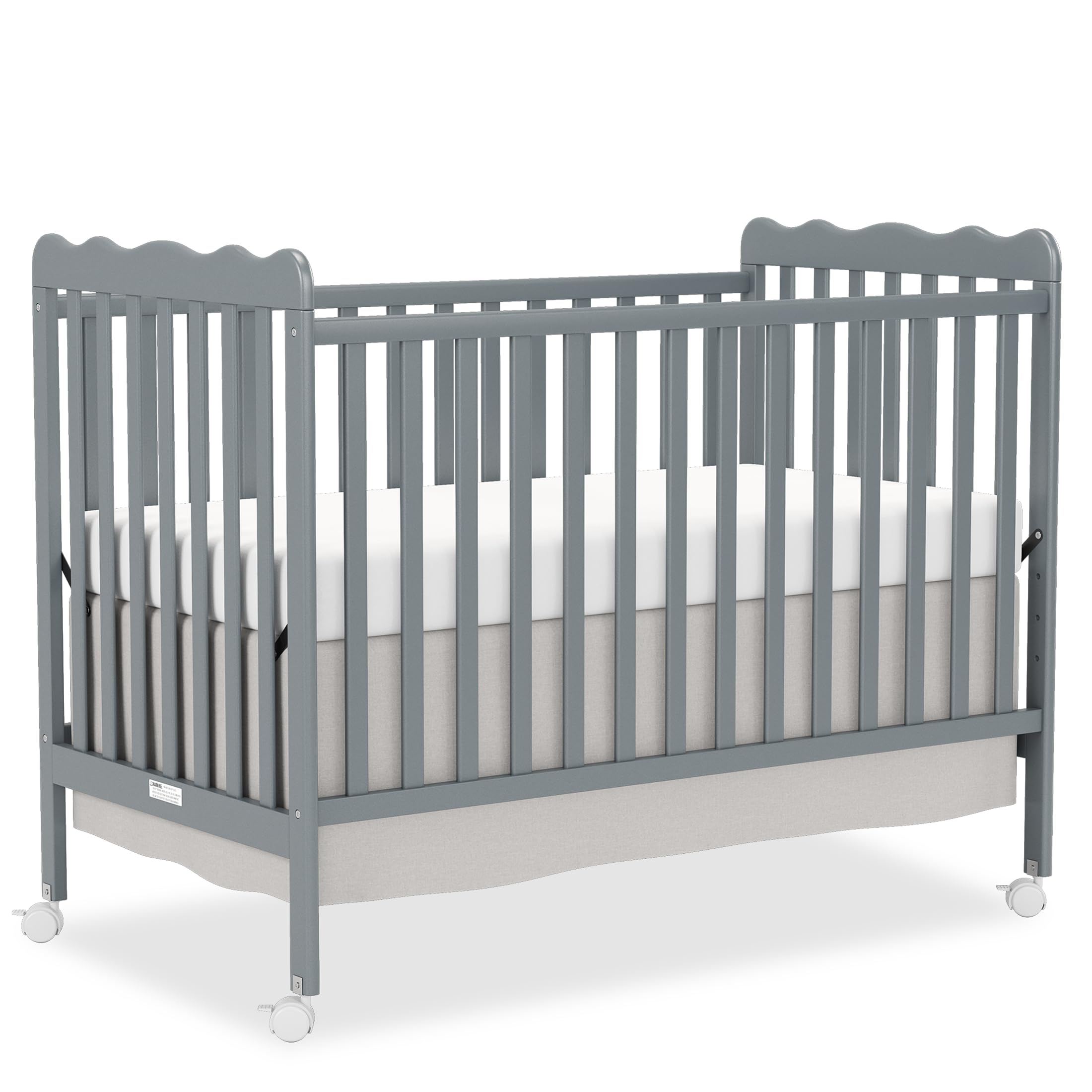 Goldzone 4-in-1 Convertible Wood Baby Crib in Steel Grey