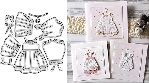 Miniatura 6 de Overoles de bebé troquelados para hacer tarjetas, troqueles de corte de metal, troqueles de papel para álbumes de recortes, suministros de 03