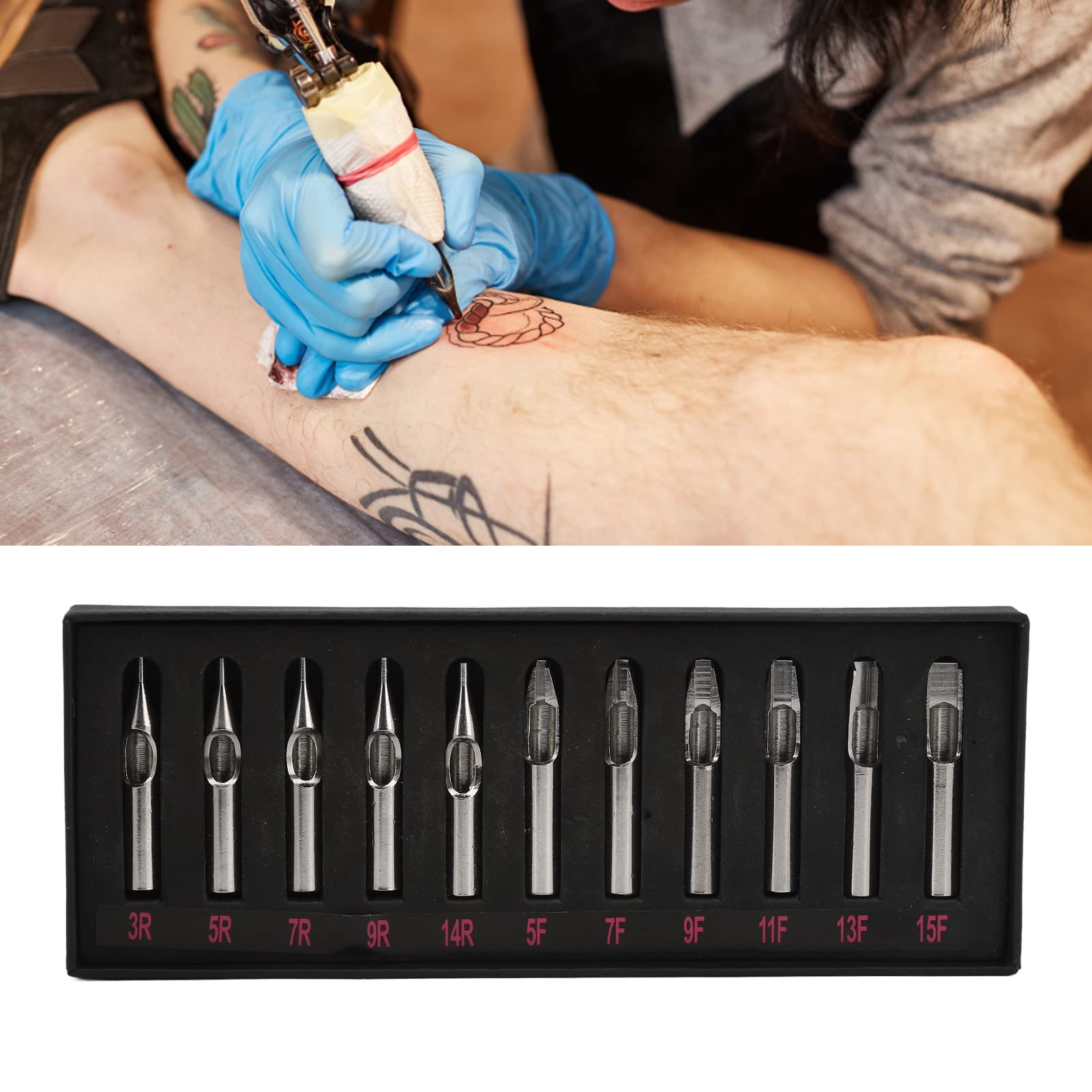Amazon | 再利用可能なタトゥーチップセット、メタル11タイプタトゥー