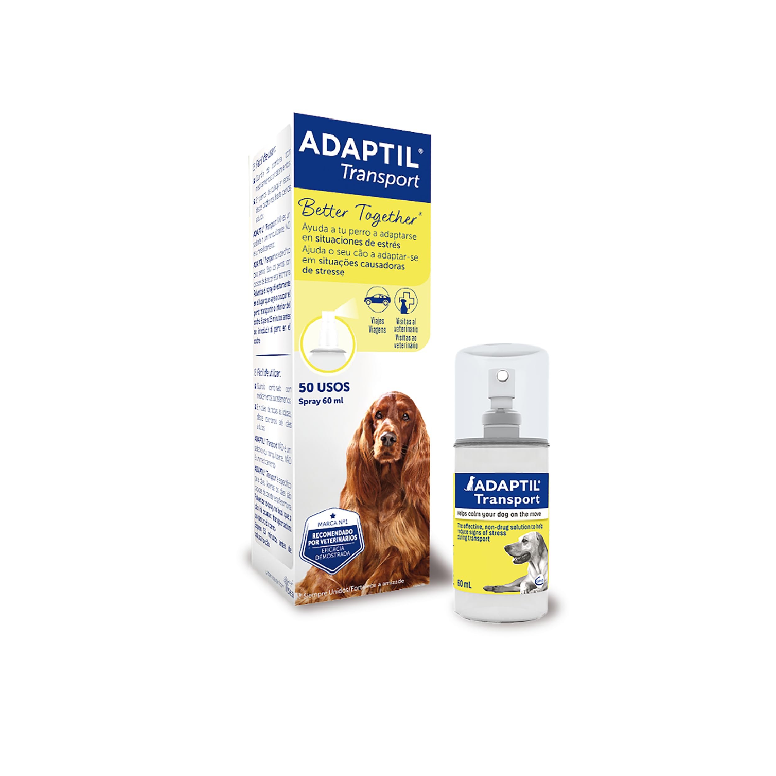 THUNDERSHIRT Pack Antiestrés para Perros S + ADAPTIL Transport Spray 60ml - Chaleco Relajante + Spray Antiestrés - Ideal para Ansiedad por Separación, Miedo a los Ruidos, Tormentas y Viajes