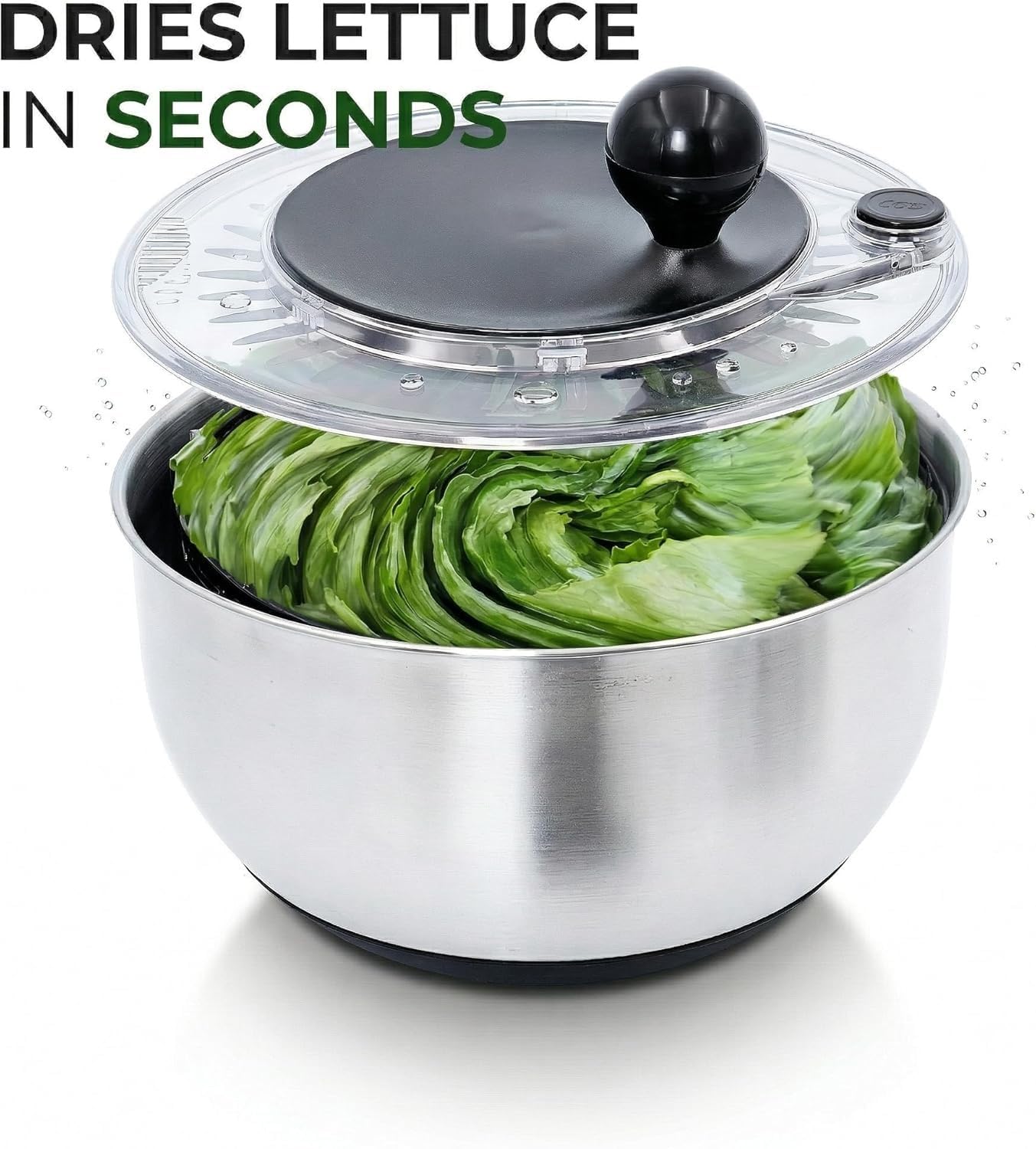 Essoreuse à salade en acier inoxydable de 5,28 l – Passoire à fruits – Essoreuse à salade idéale pour la maison et la cuisine – Essoreuse à laitue – Comprend une trancheuse à légumes