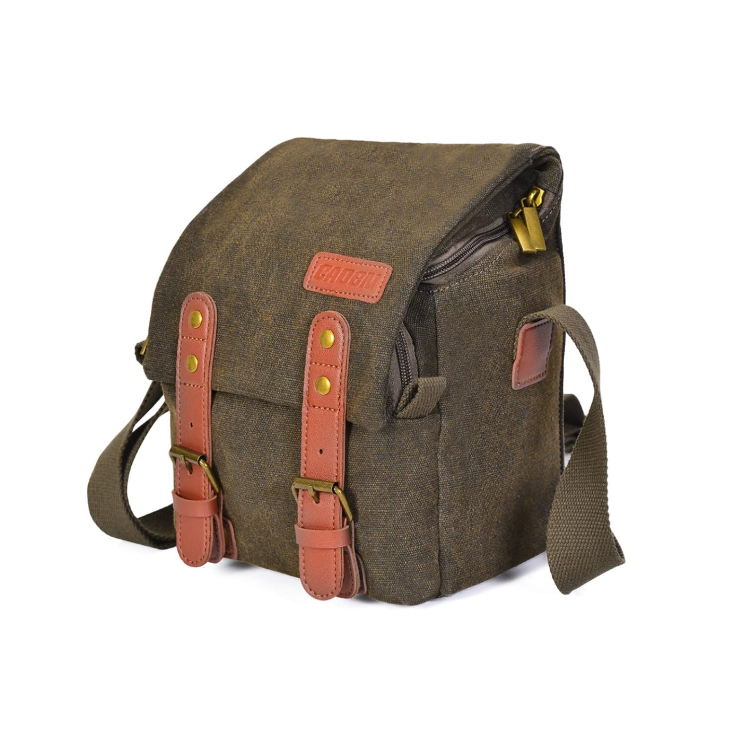 Retro bruine canvas schoudertas waterdichte anti-diefstal draagtas 2-manieren om outdoor crossbody tas of cameratas te gebruiken met verstelbare schouderriem voor Nikon Z fc Zfc Z50 Z5 Z6 Z7 Z7II