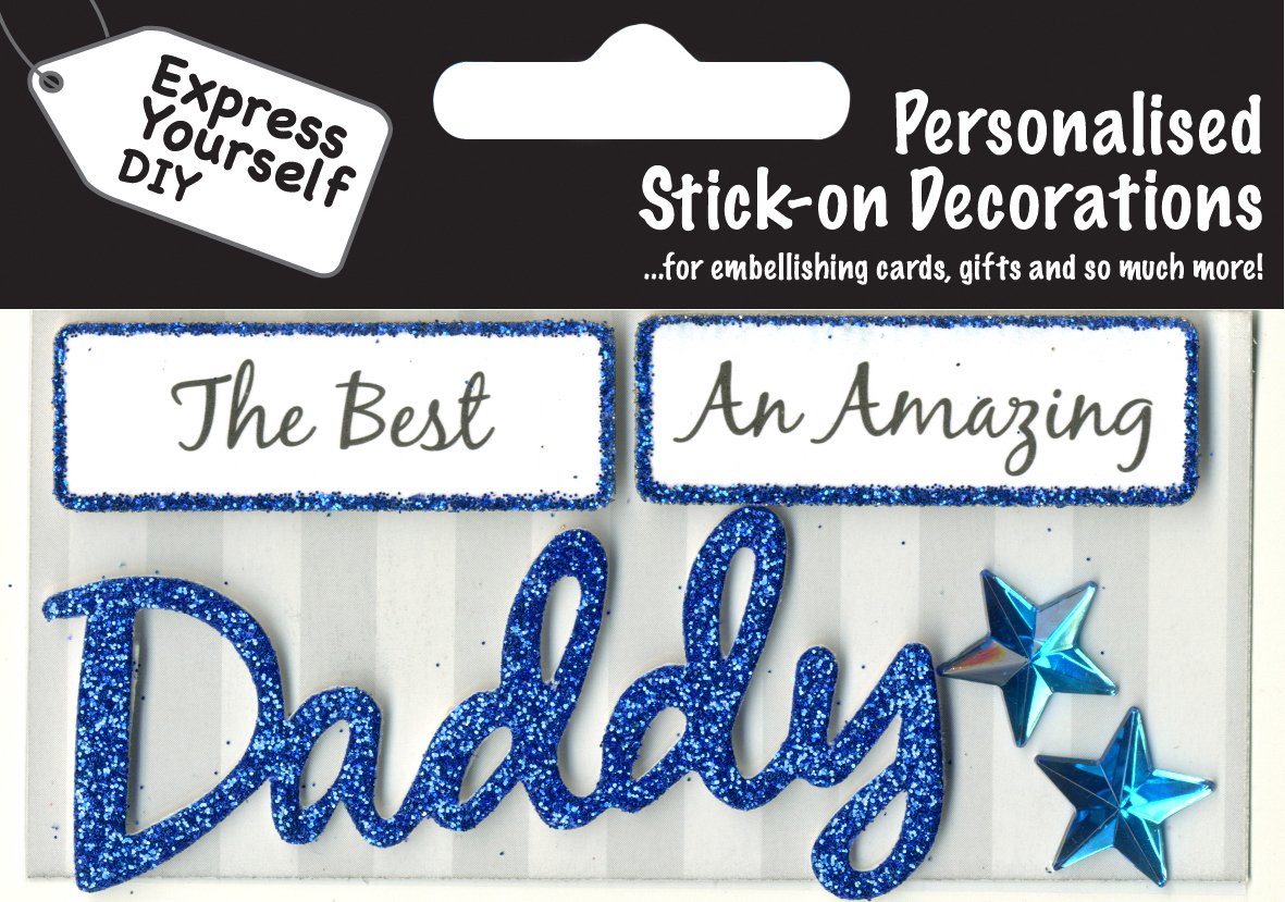 Express Yourself MIP self-Adhesive Blue Daddy Topper, Ideal for Card Making, Gift Wrapping & Papercrafts