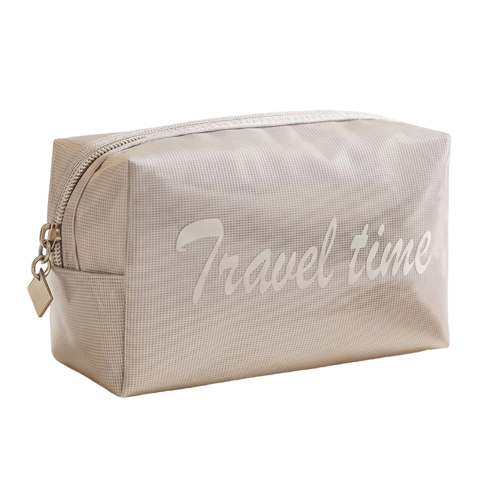 Borse da Toilette, Beauty Case, Beauty Case da Viaggio Impermeabile in Pelle PU, Tasca Interna a Bustina, Romanticismo e Praticità Coesistono, Tessuto Impermeabile(Silver)