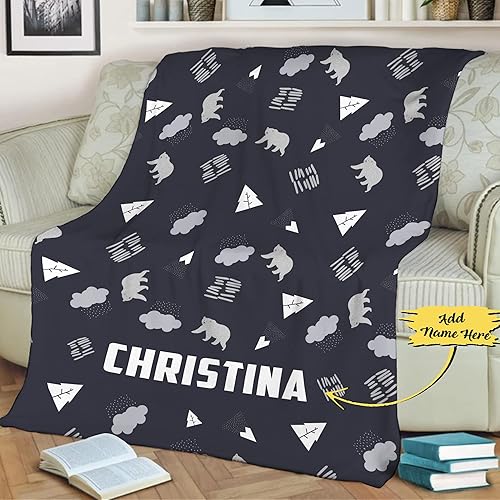 Miniatura 2 de Manta con nombre personalizado para niños, niños, niñas, regalo de familia, amigos, familiares para cumpleaños, Navidad, lindo diseño personalizado