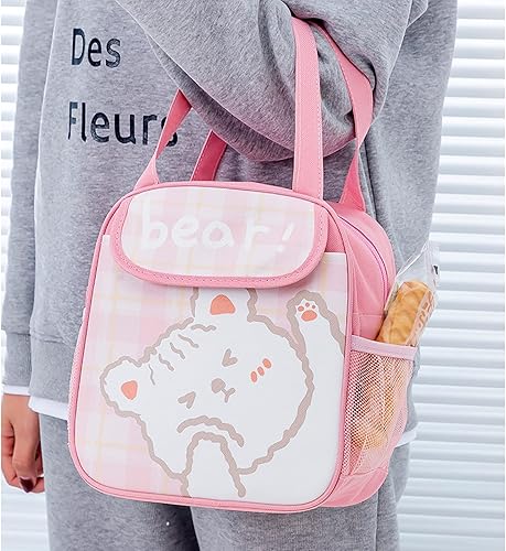 Miniatura 4 de Bolsa de almuerzo Kawaii para mujer, bolsa de picnic con aislamiento al aire libre, bolsa de almuerzo de animes, gran capacidad