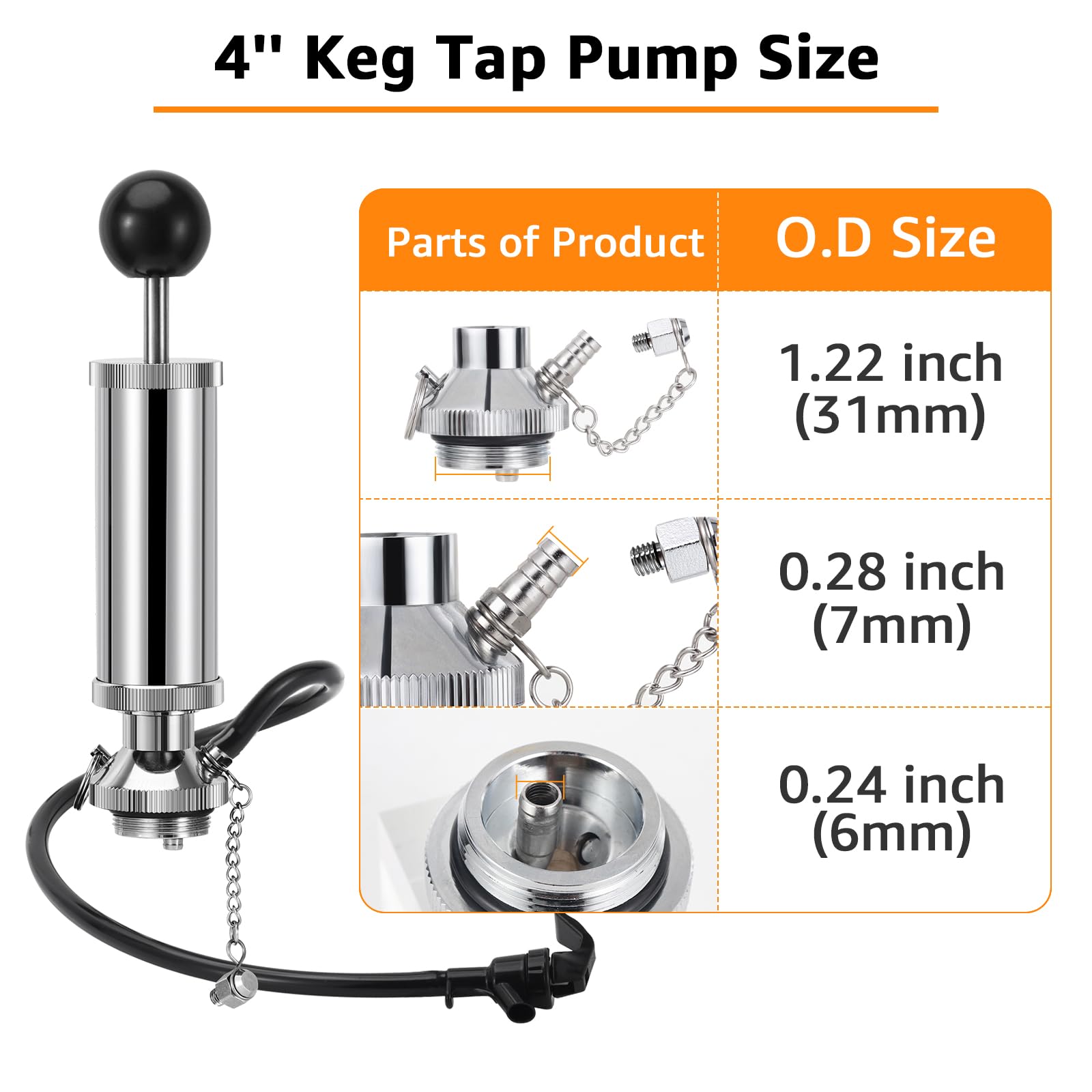 10,2 cm Gewindefass Pumpe, Wasserhahn, Mini-Fassspender, Mini-Bierfass-Growler Wasserhahn-Set