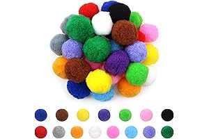 TOAOB 30pcs Premium Craft Pom Poms for DIY Fluffy Creations