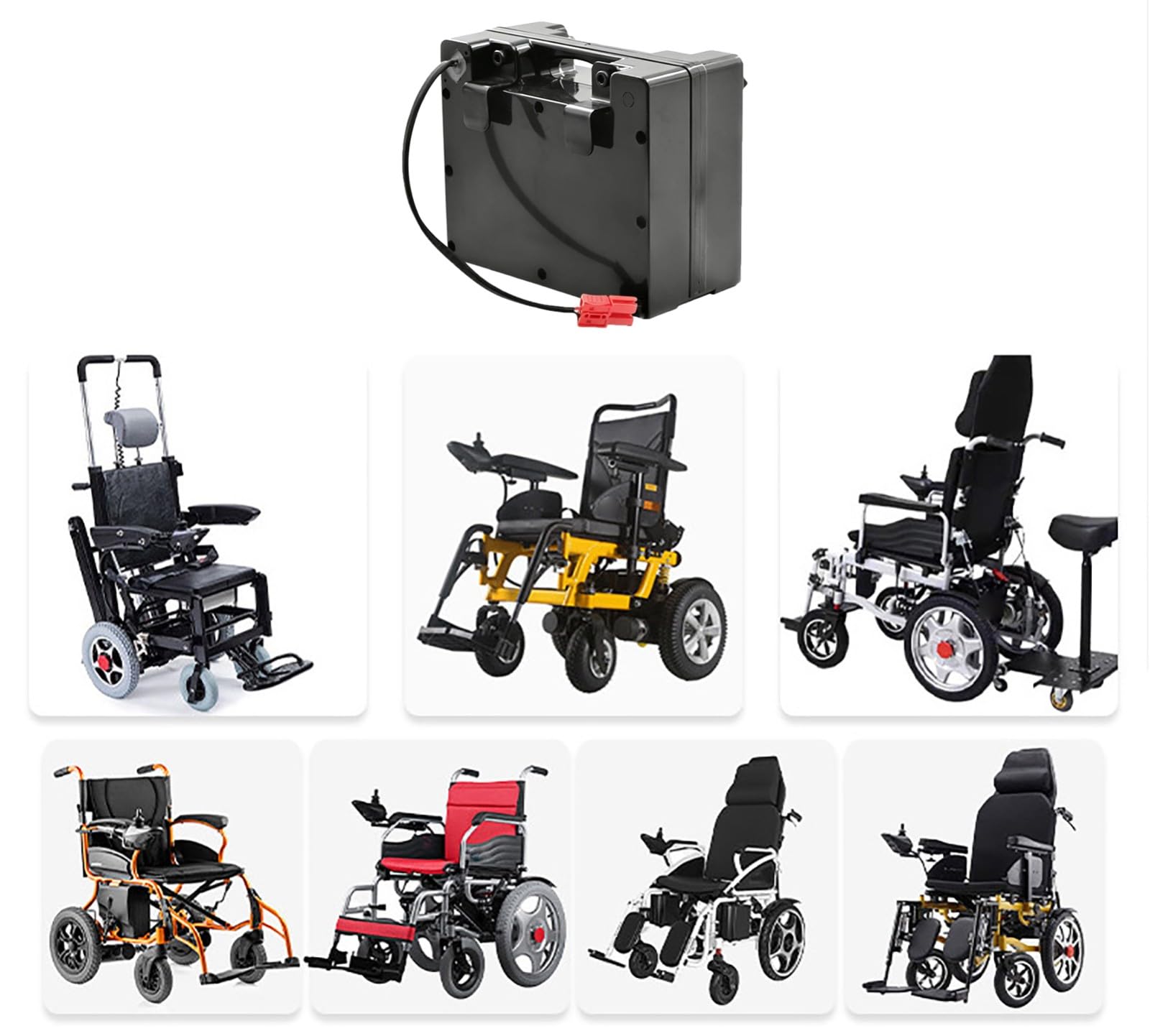 Batería para Silla De Ruedas Eléctrica De 24 V, 10 Ah, 12 Ah, 15 Ah Y 20 Ah, Paquete De Baterías De Litio De 24 V con Cargador Y Conector Anderson Rojo, Batería De Repuesto.