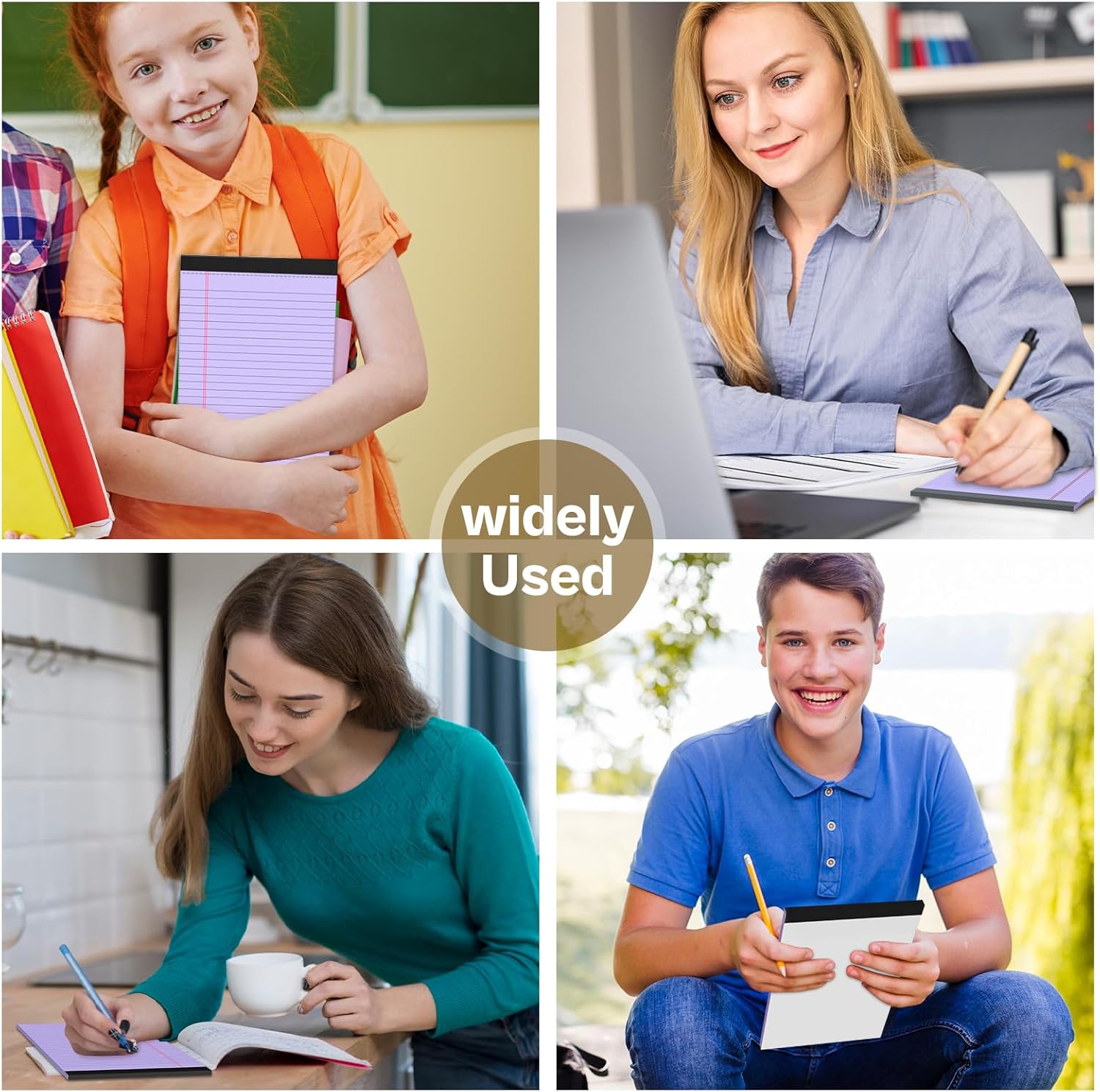 4 Pack Note Pads 5 x 8 Inch Purple Small Legal Pads 5 x 8 Colored Notepad 5 x 8 Perforated Writing Pads Lined Paper Pads College Ruled Pad Paper 30 Sheets Notebook for Study, To-Do Lists, Office - Image 7