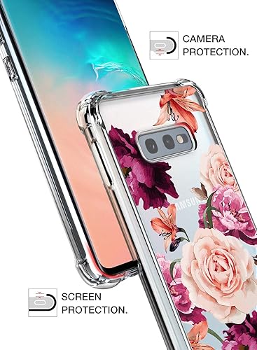 Vista 17 de KIOMY Funda transparente para Samsung Galaxy S10E a prueba de golpes, diseño híbrido, parte trasera de policarbonato duro + cubierta frontal +