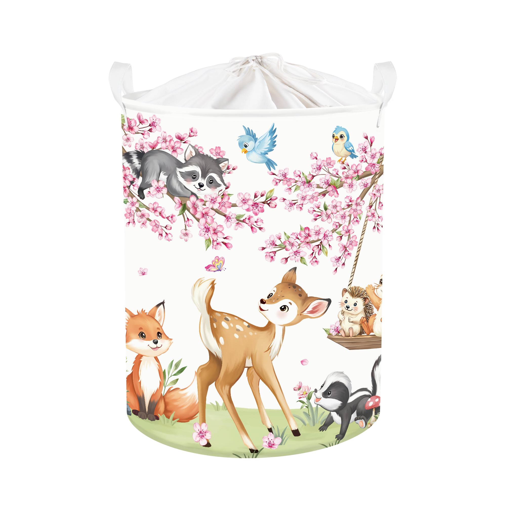 Clastyle 45L Kids Laundry Basket Forest Animals Clothes Toys Storage Box
