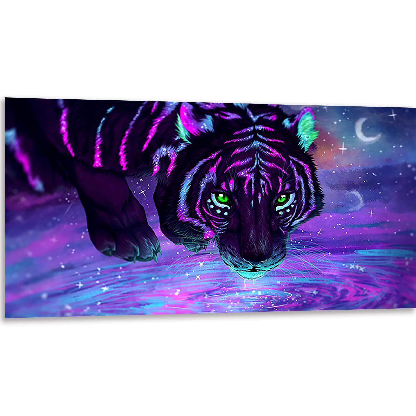 Instarry 5D Diamond Painting Peinture Diamant Tigre au Clair de Lune Home Décoration 120x60 cm