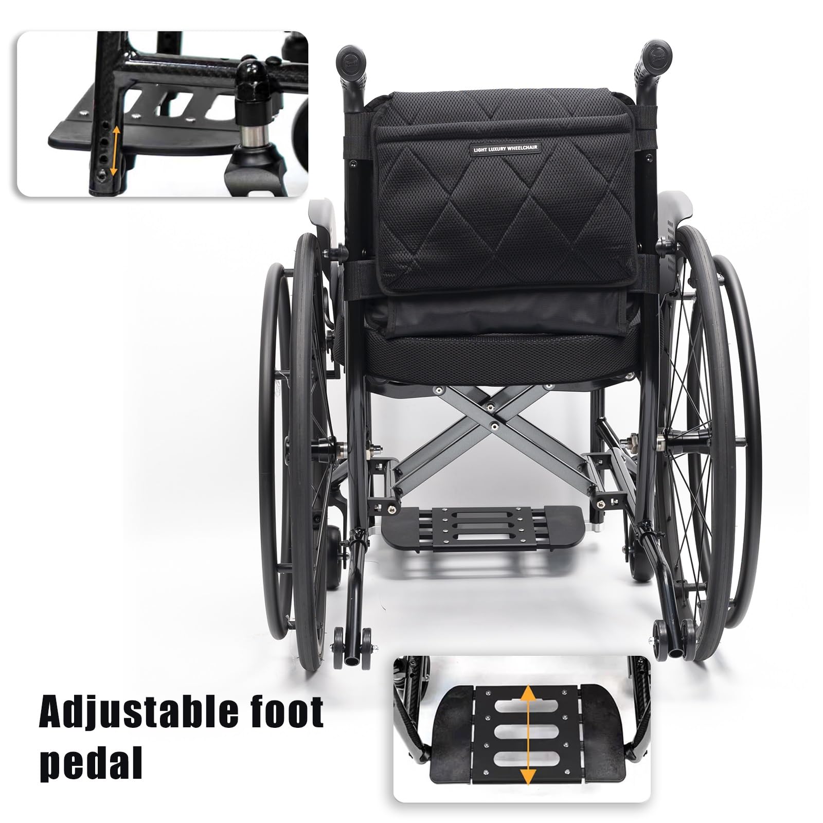 Silla De Ruedas Ligera Para Adultos,marco de aleación de aluminio,Sillas De Ruedas Deportivas Manuales Plegables con Ruedas Desmontables,Ruedas extracción con un botón(Seat width 44cm/17.3in)