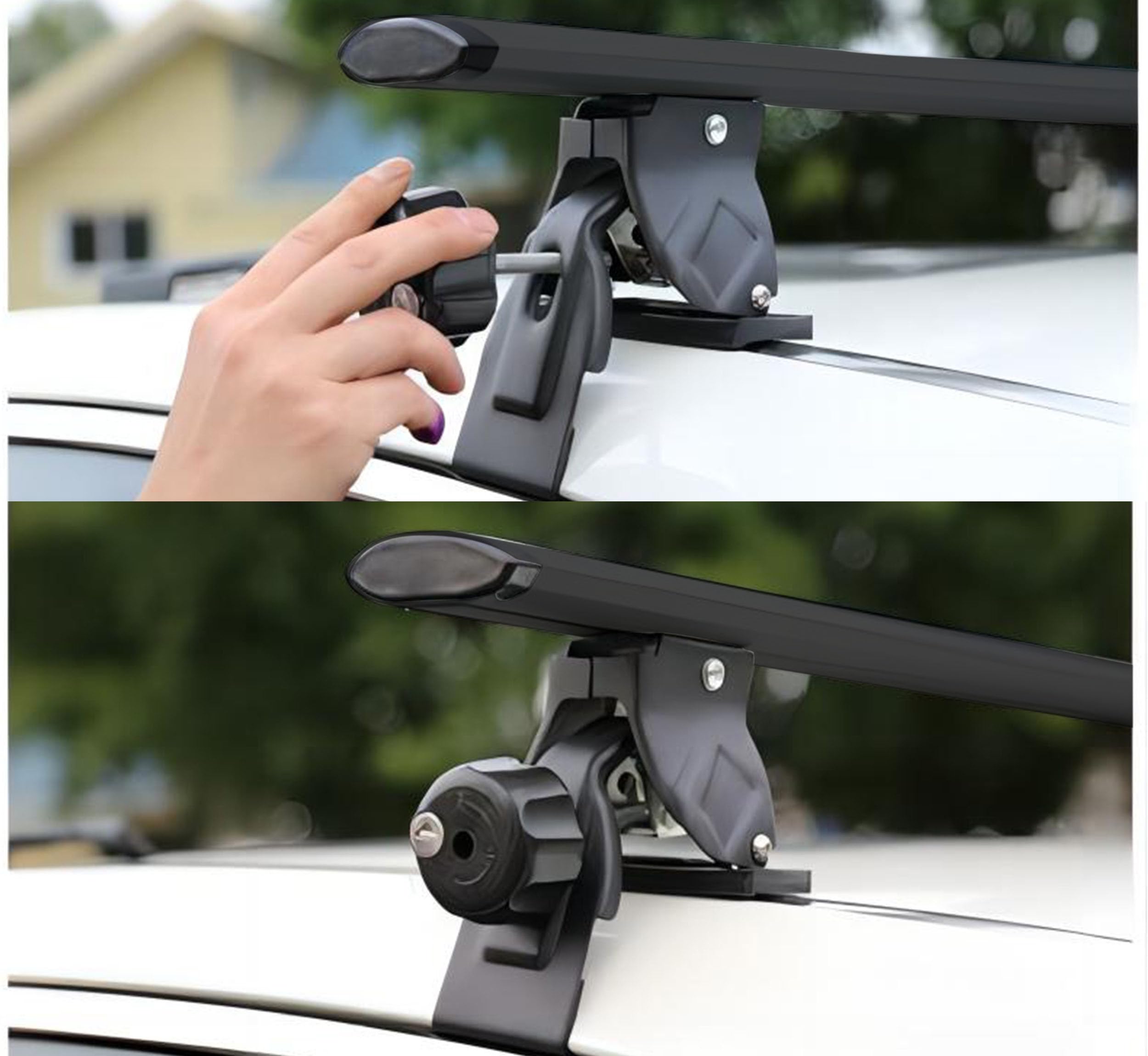 Rebeca Shop Barre portapacchi universali, per tutti i tipi di auto, scegli il modello adatto dal menu (LS5502-LS5503 Per tetto liscio, 130cm Per tetto liscio LS5502)