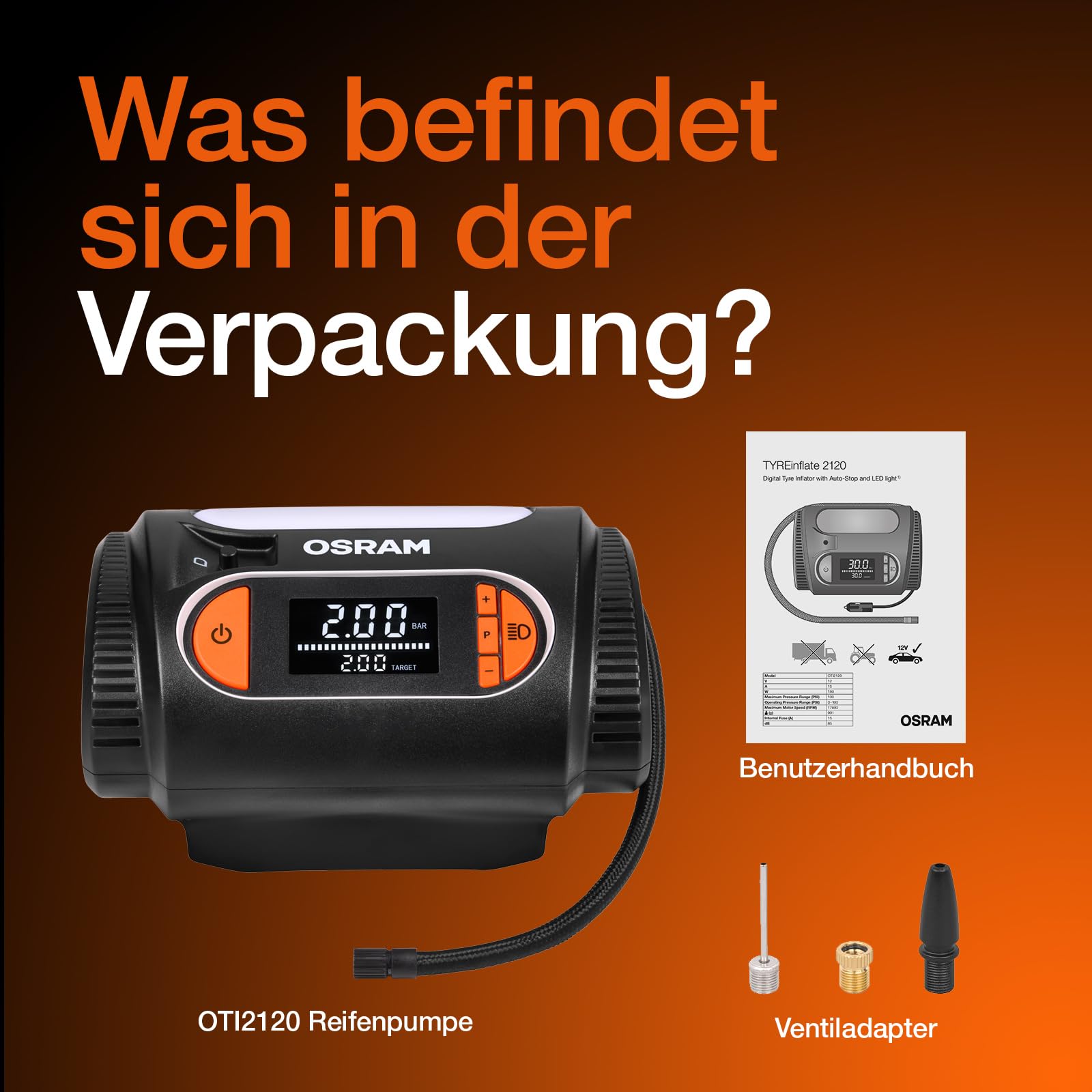 OSRAM OTI2120 Reifendruckprüfer