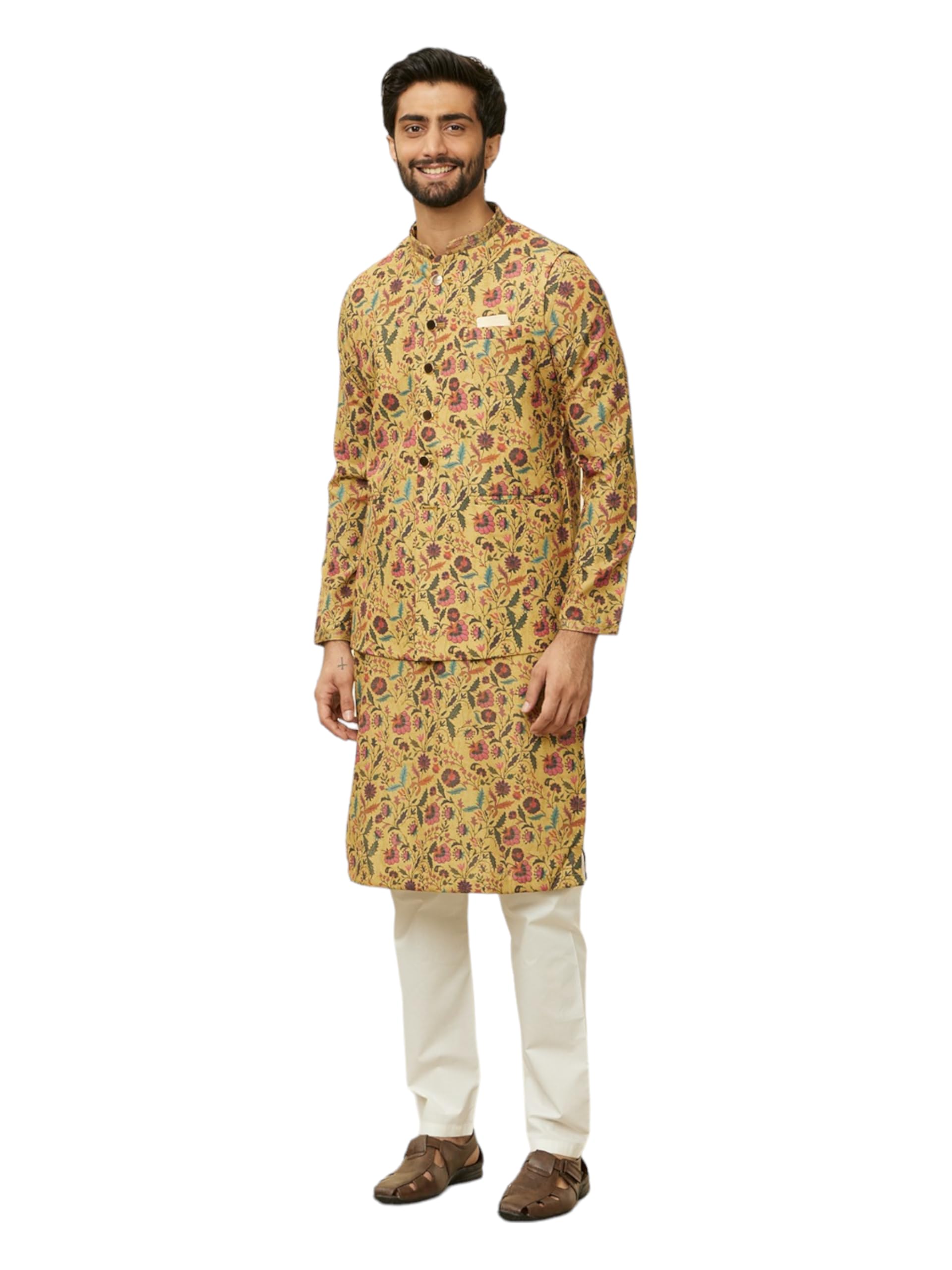 manyavar Men's Printed Jacket (JACKET ONLY)-picture-18