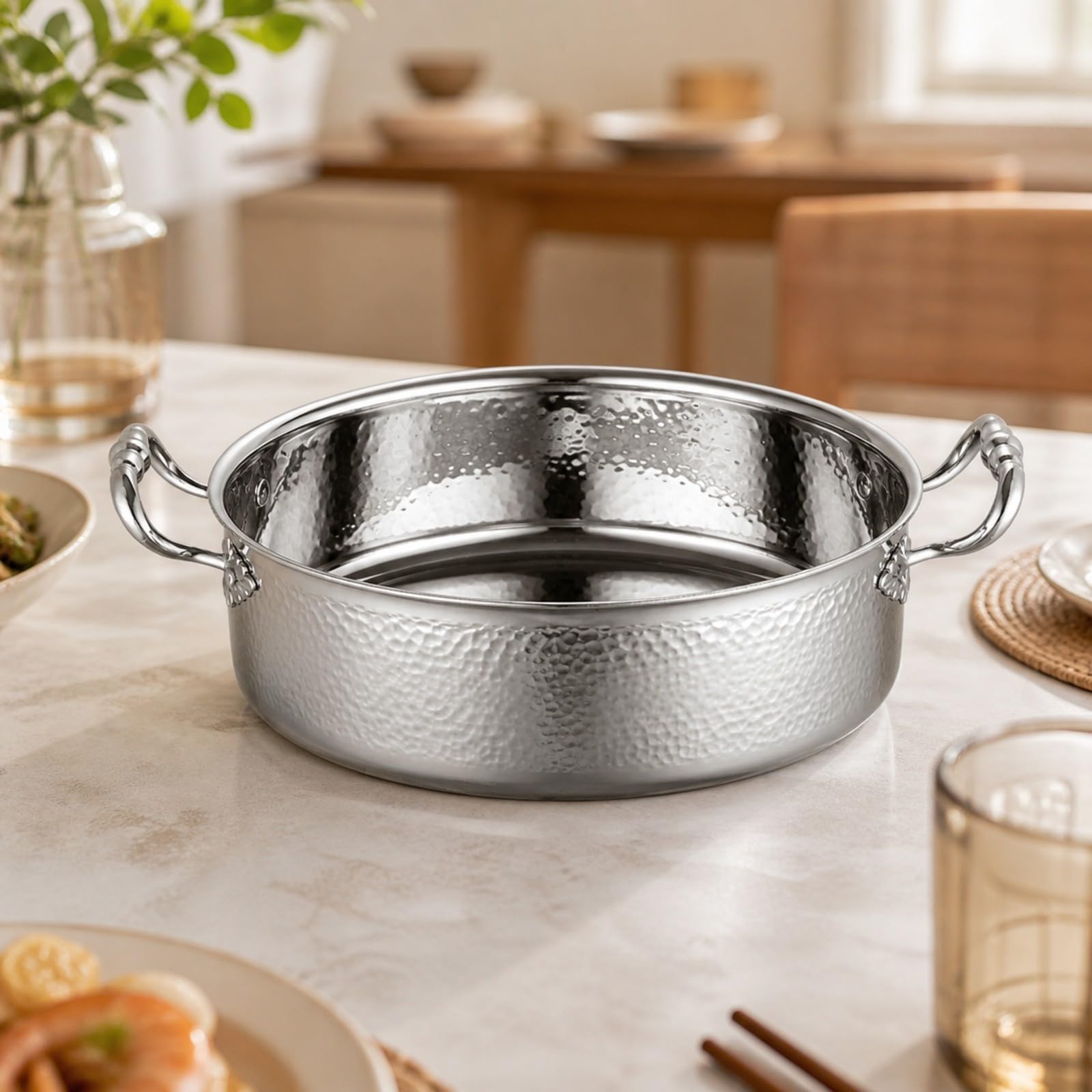 Amagogo Poignées Latérales Inox 304 | Ergonomique, Épaissi, Ustensile Cuisson, pr Restaurant, 32CM, 2 Grilles