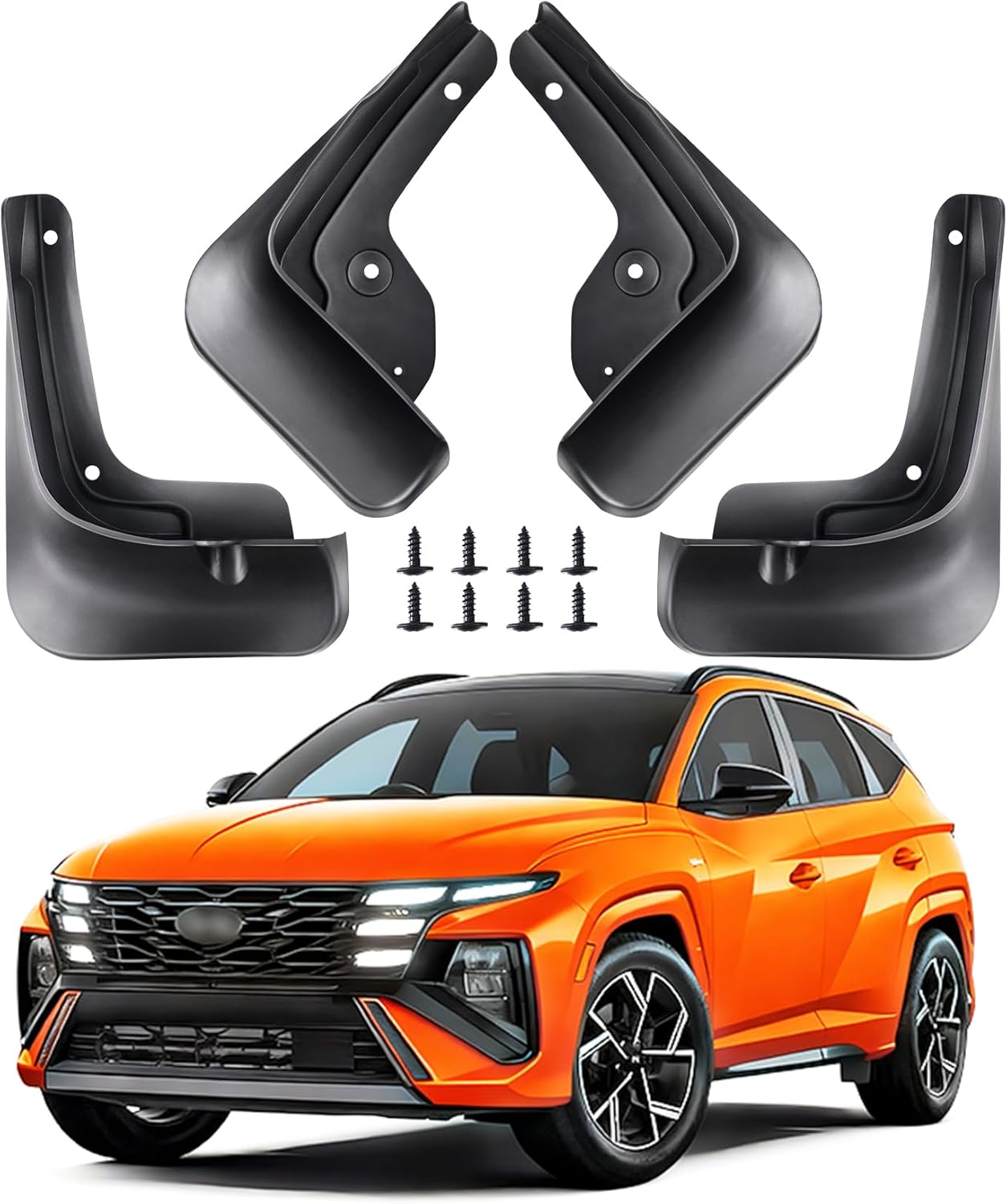Mud Flaps for Hyundai Tucson 2025 2024 2023 2022,4PCS Front Rear Splash Guards for Tucson SE/SEL/Limited Accessories,No Drilling Wheel Liner Fenders(Not for N Line/Hybrid PHEV)